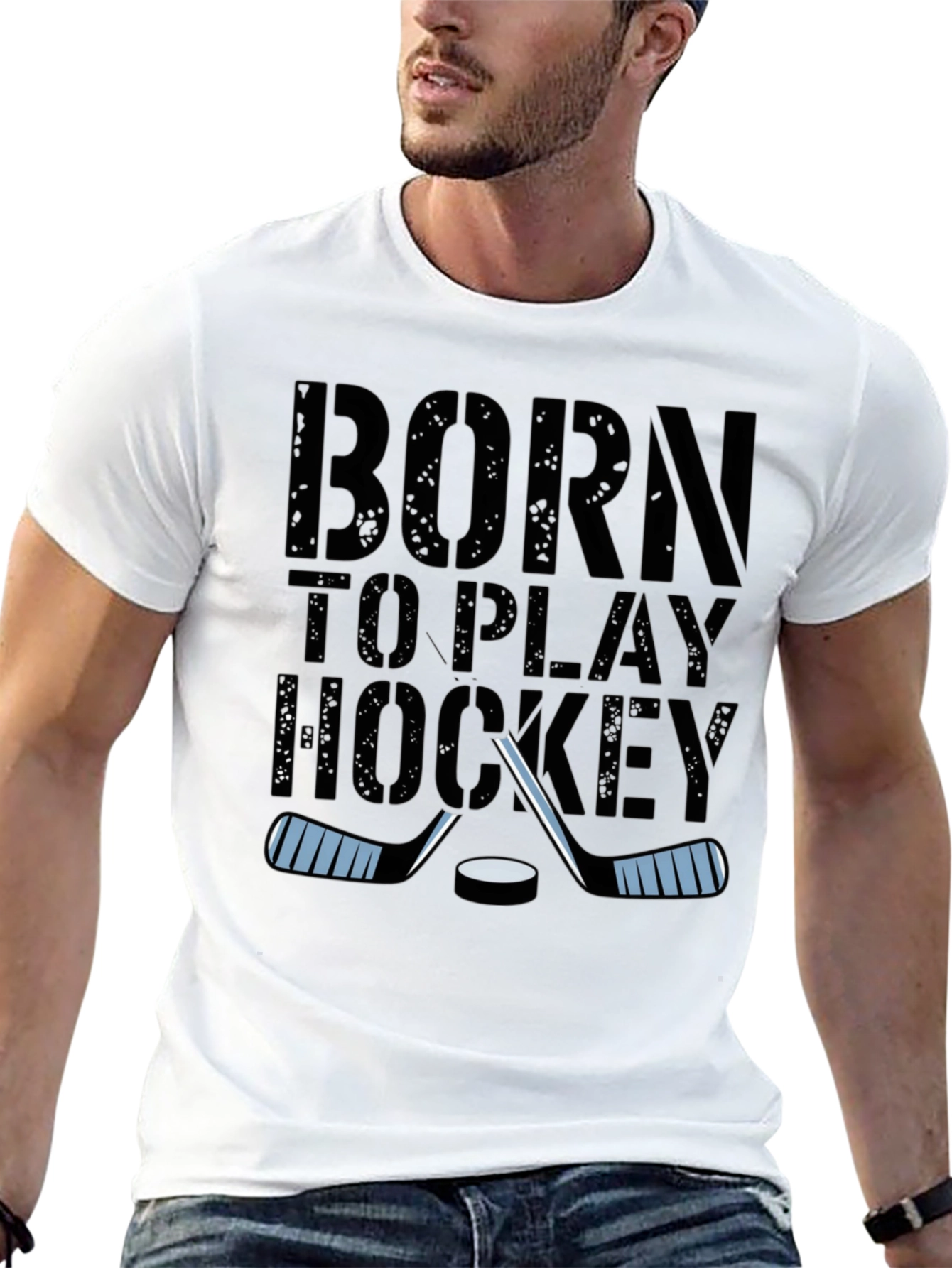 Born To Play Hockey Graphic T-Shirt