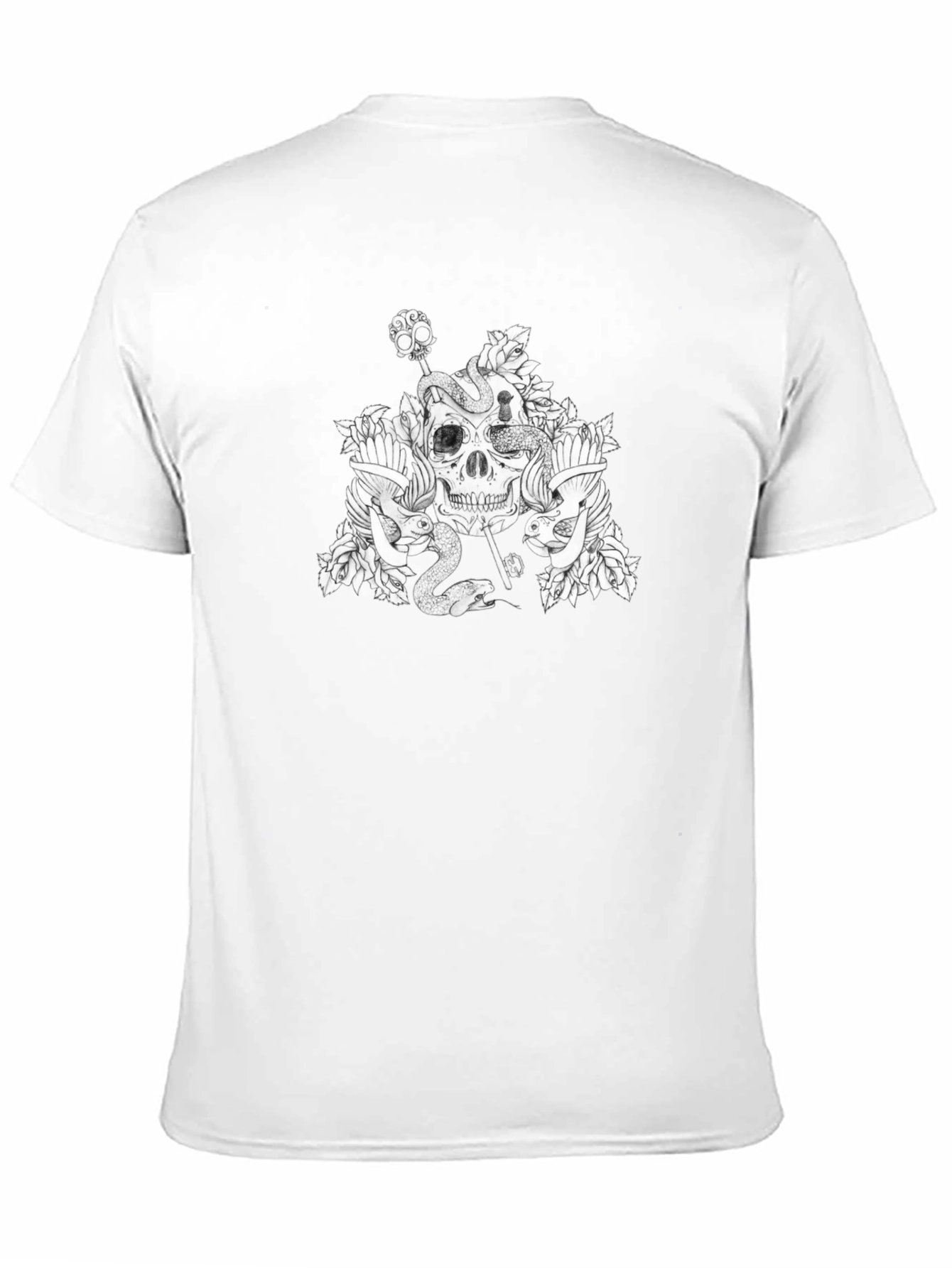 Skull & Snake Graphic Tee - Mens Black T-Shirt