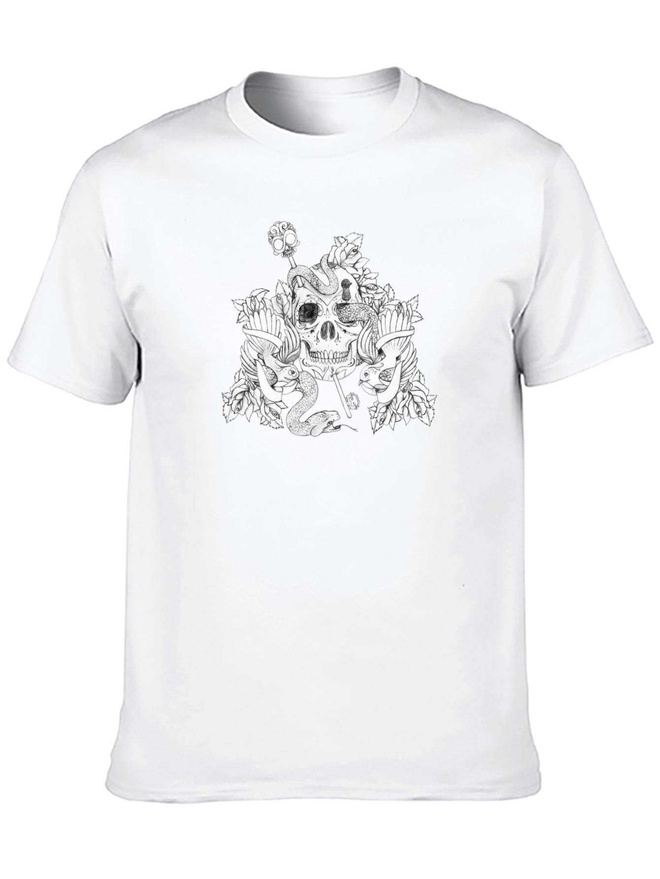 Skull & Snake Graphic Tee - Mens Black T-Shirt