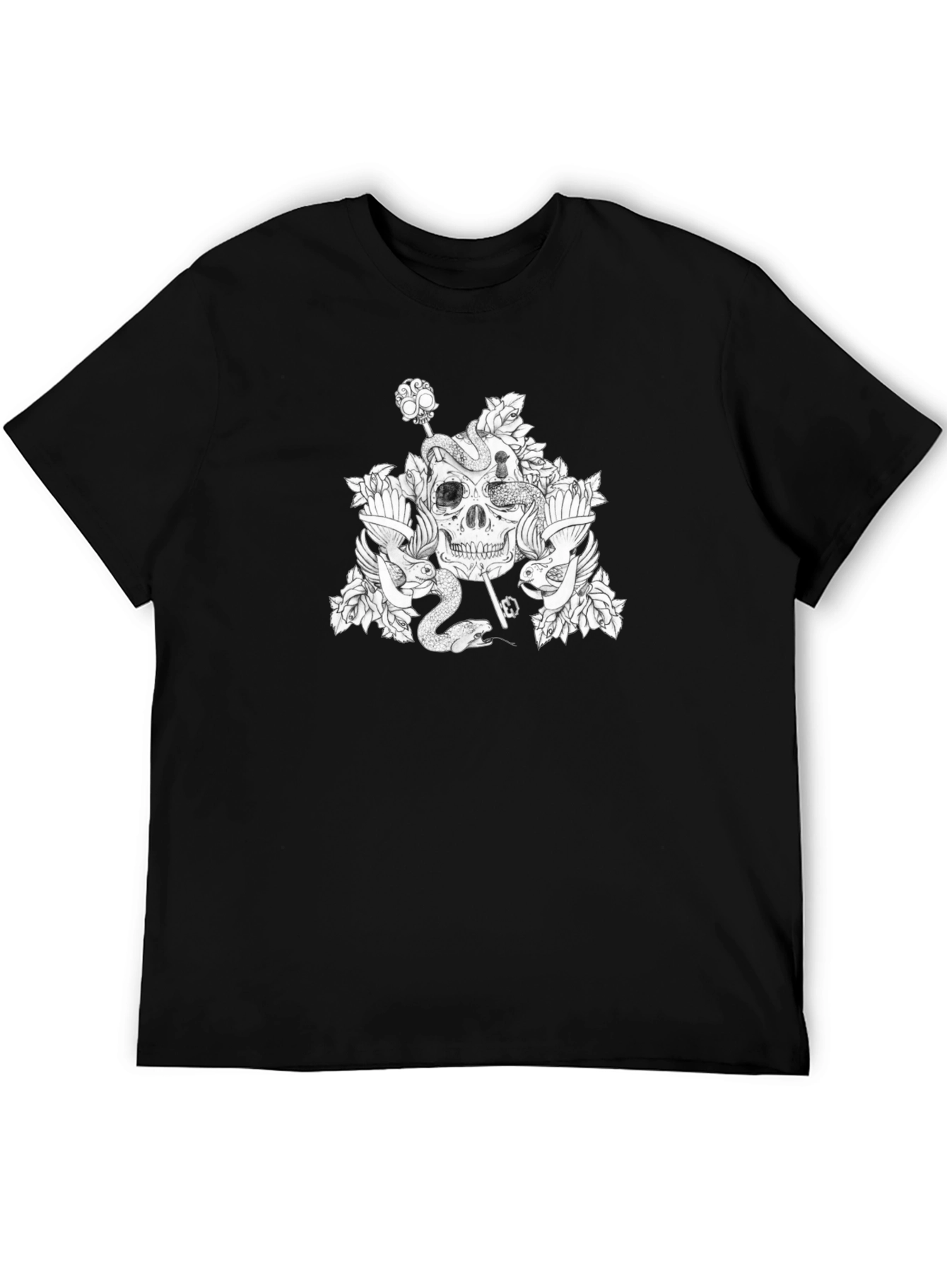 Skull & Snake Graphic Tee - Mens Black T-Shirt
