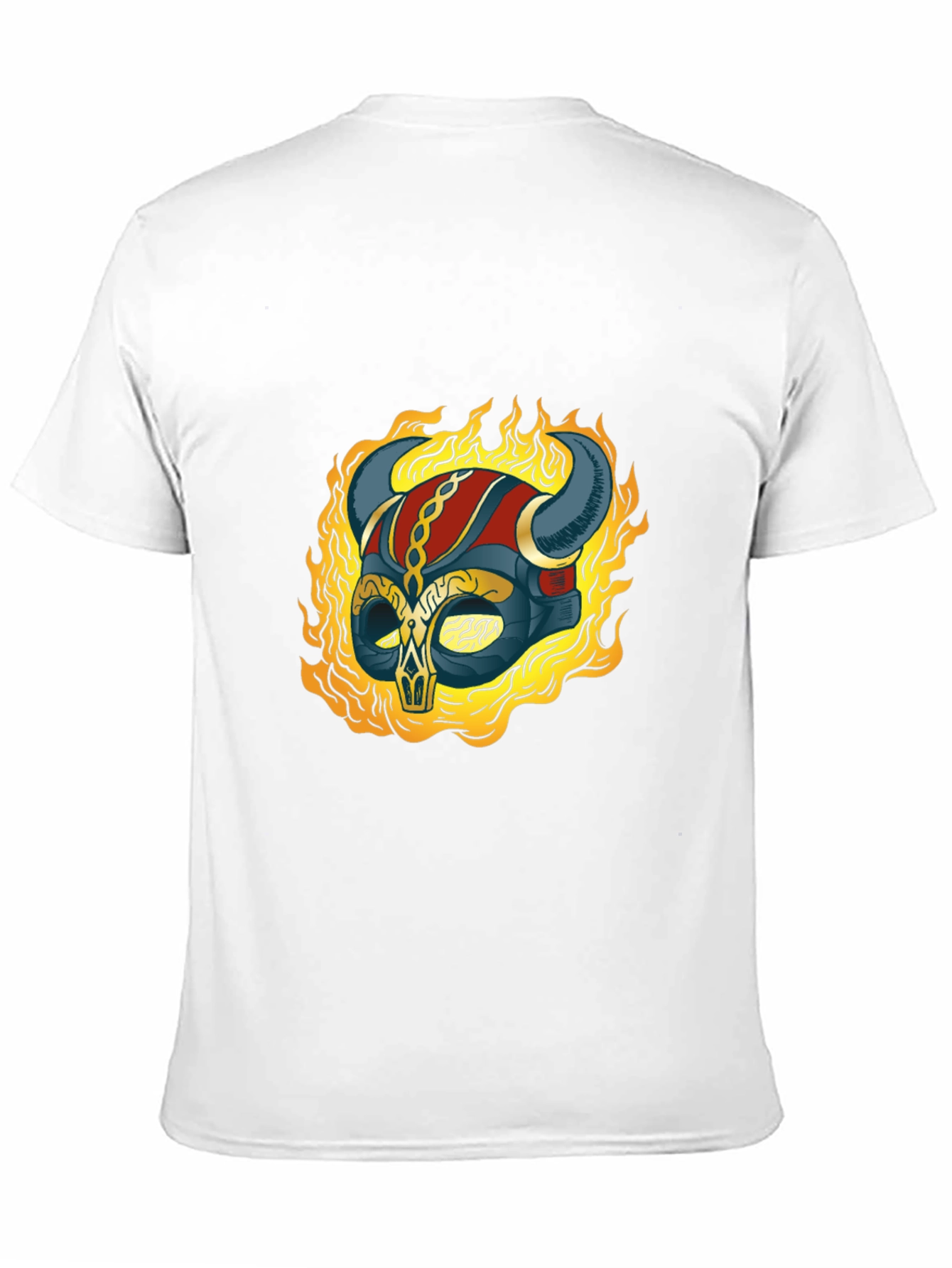 Flaming Viking Helmet Graphic Tee
