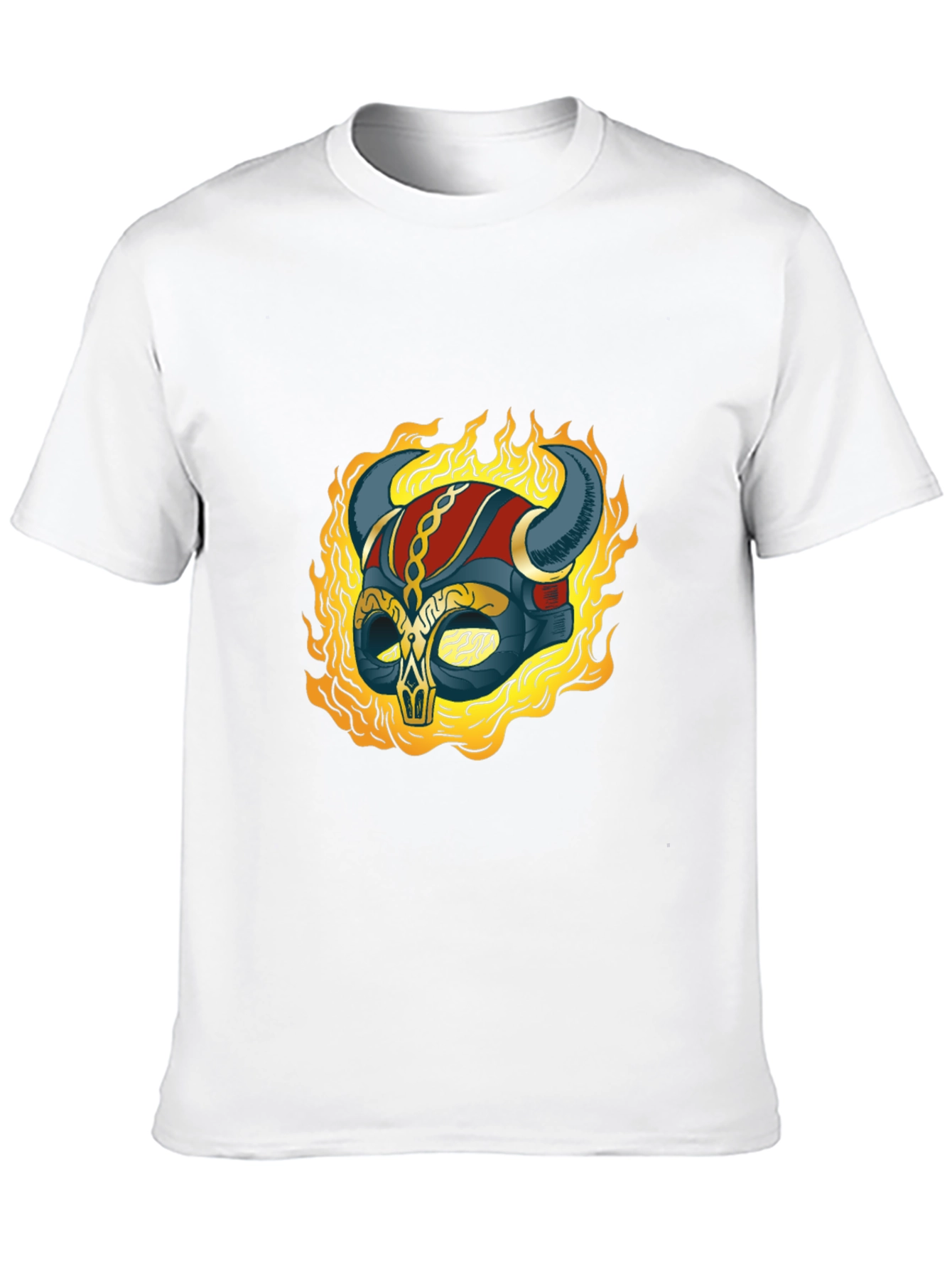 Flaming Viking Helmet Graphic Tee