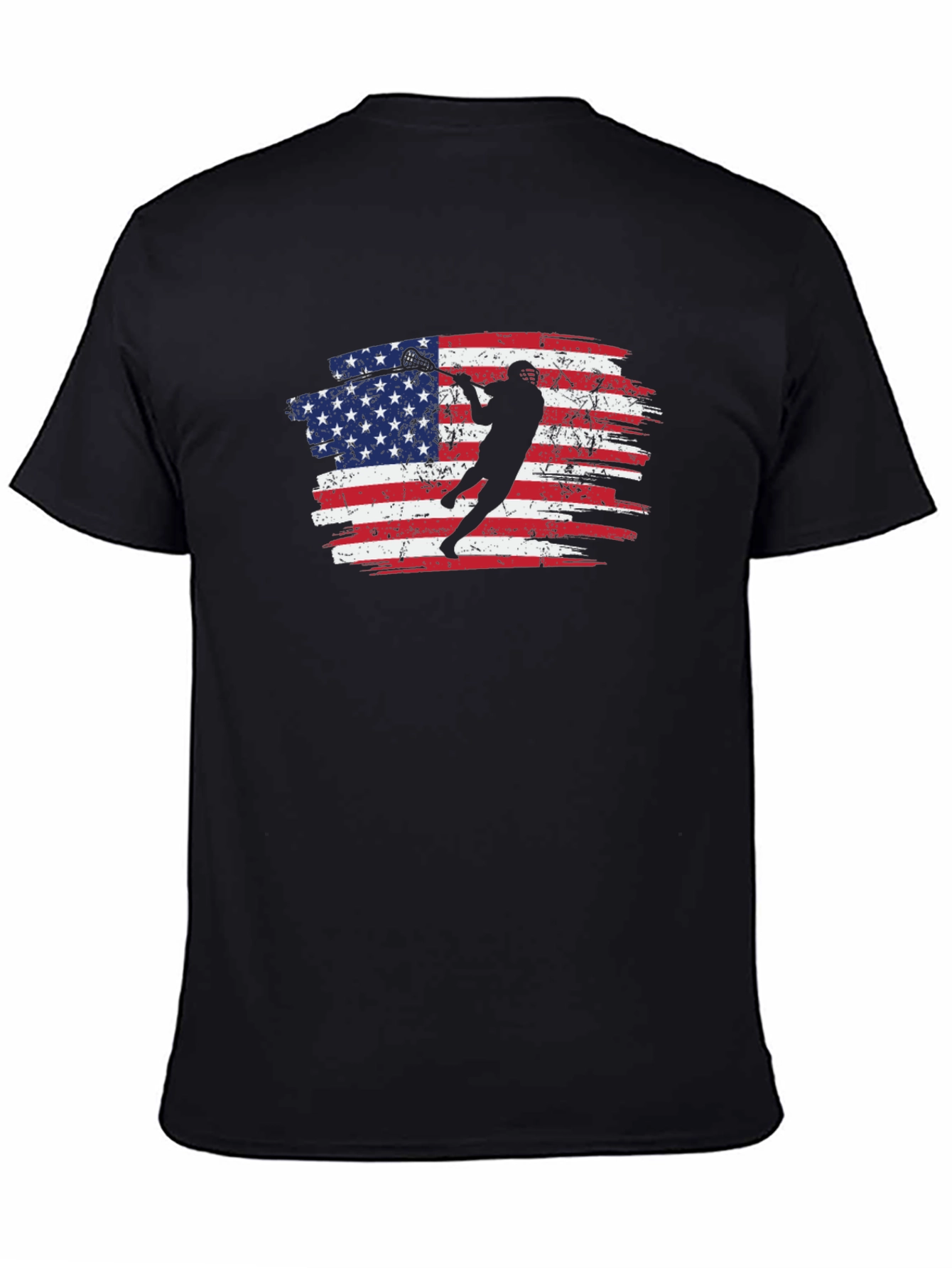 American Flag Lacrosse Graphic T-Shirt