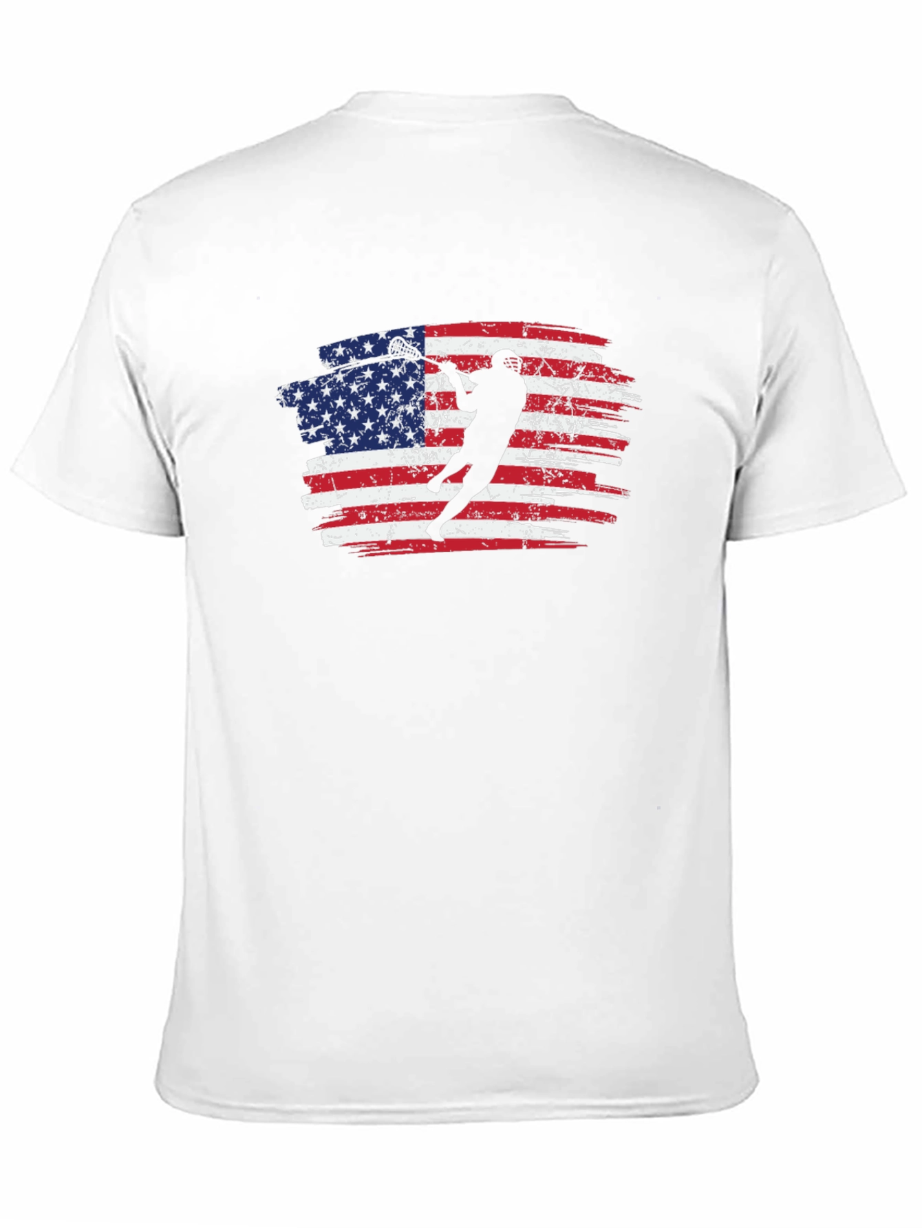 American Flag Lacrosse Graphic T-Shirt