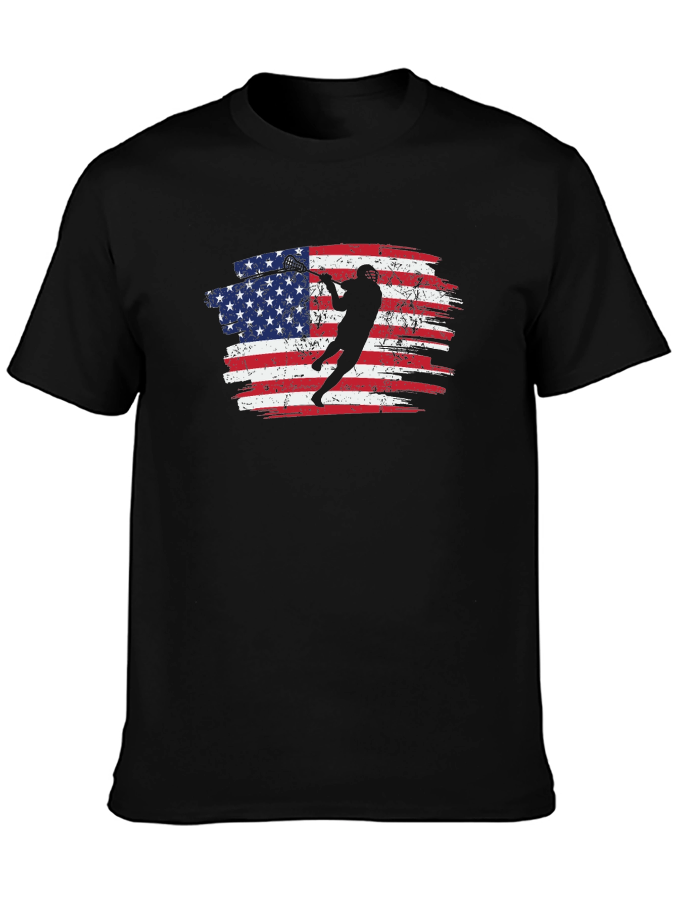 American Flag Lacrosse Graphic T-Shirt