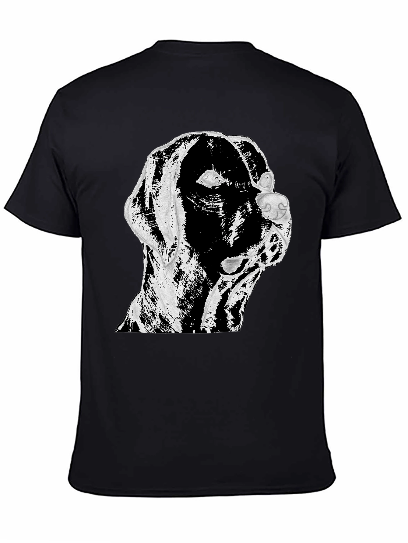 Dog Graphic Print T-Shirt Black