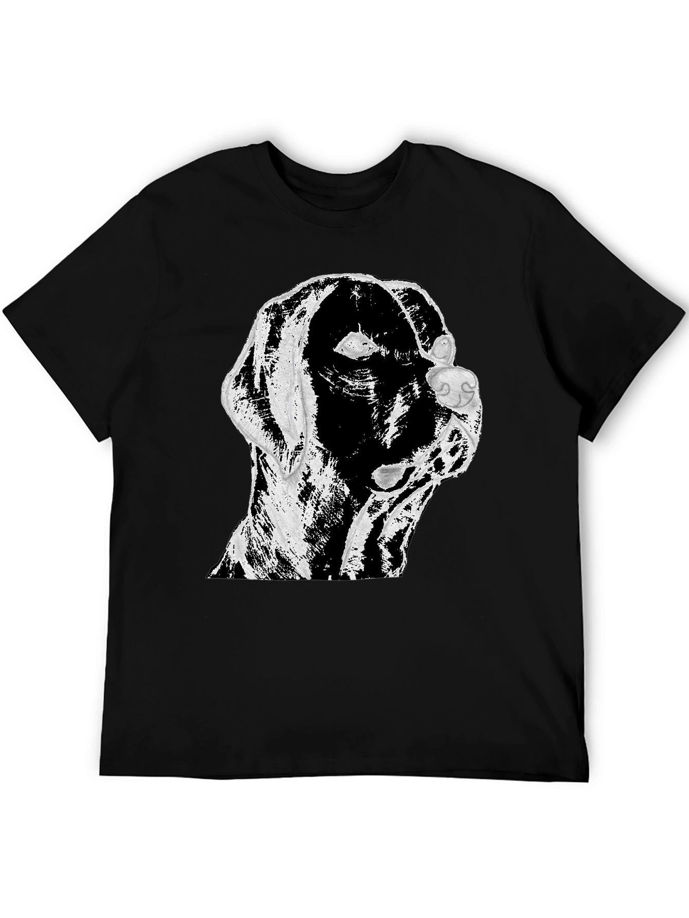 Dog Graphic Print T-Shirt Black