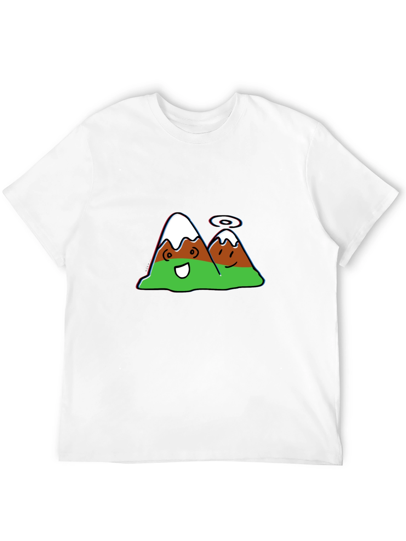 Cartoon Mountain Graphic Black Tee