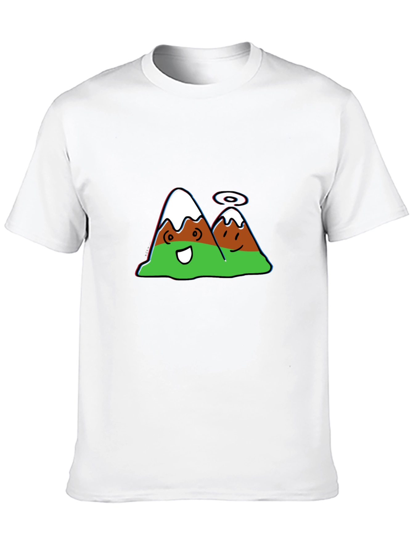 Cartoon Mountain Graphic Black Tee