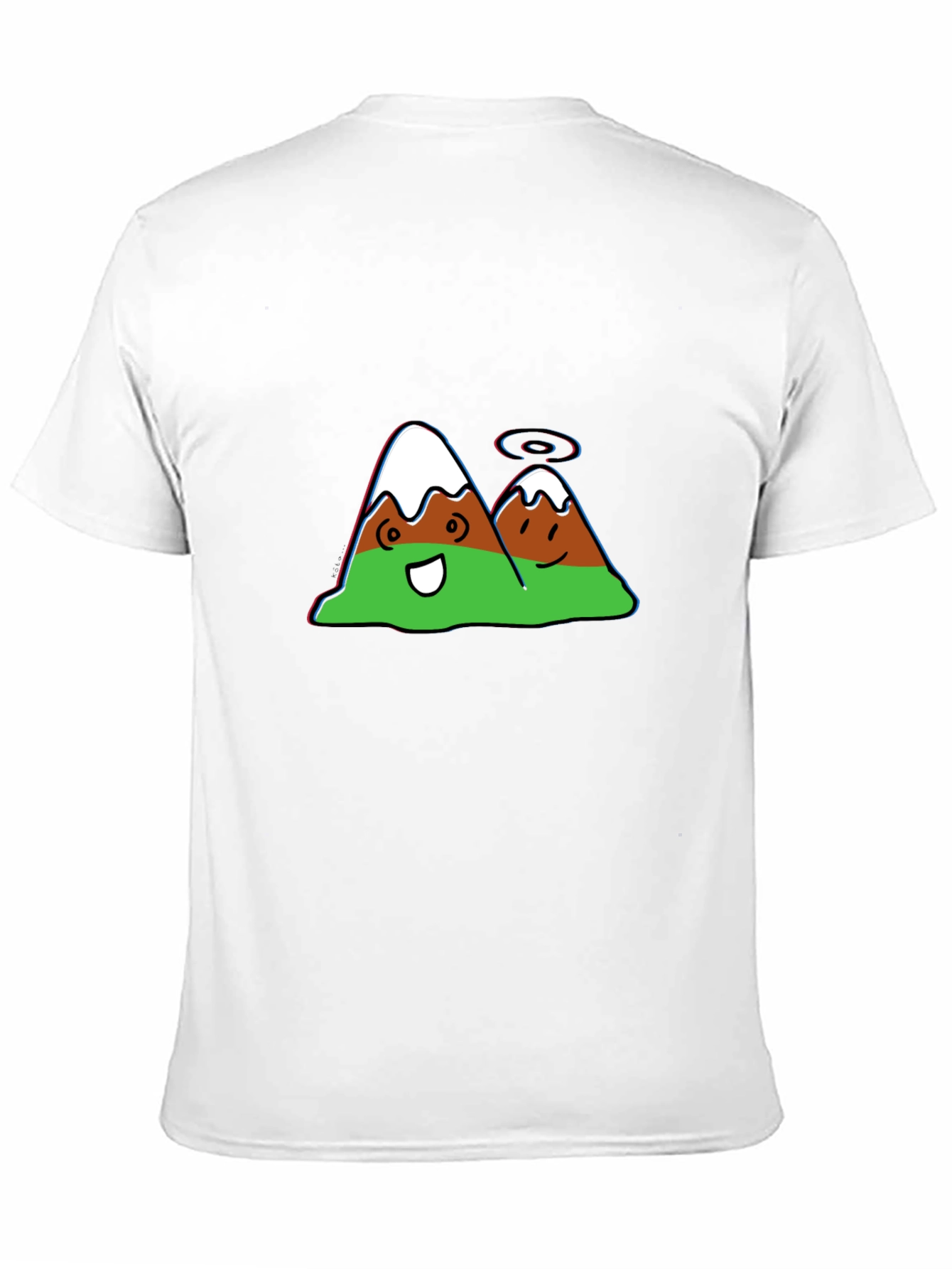 Cartoon Mountain Graphic Black Tee