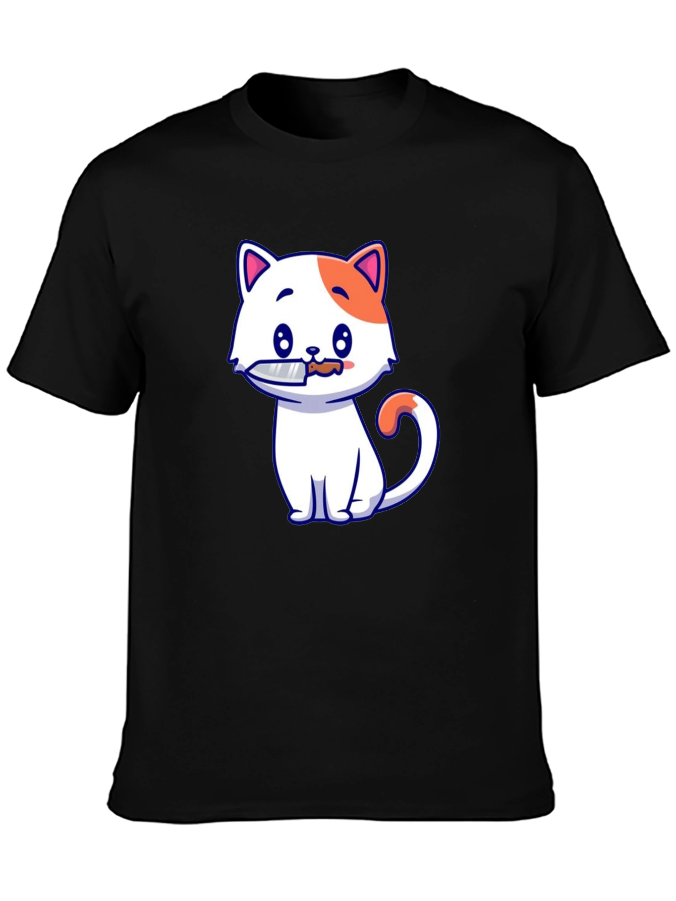 Cat With Knife T-Shirt - Funny Graphic Tee