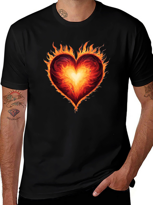 Flaming Heart Graphic T-Shirt