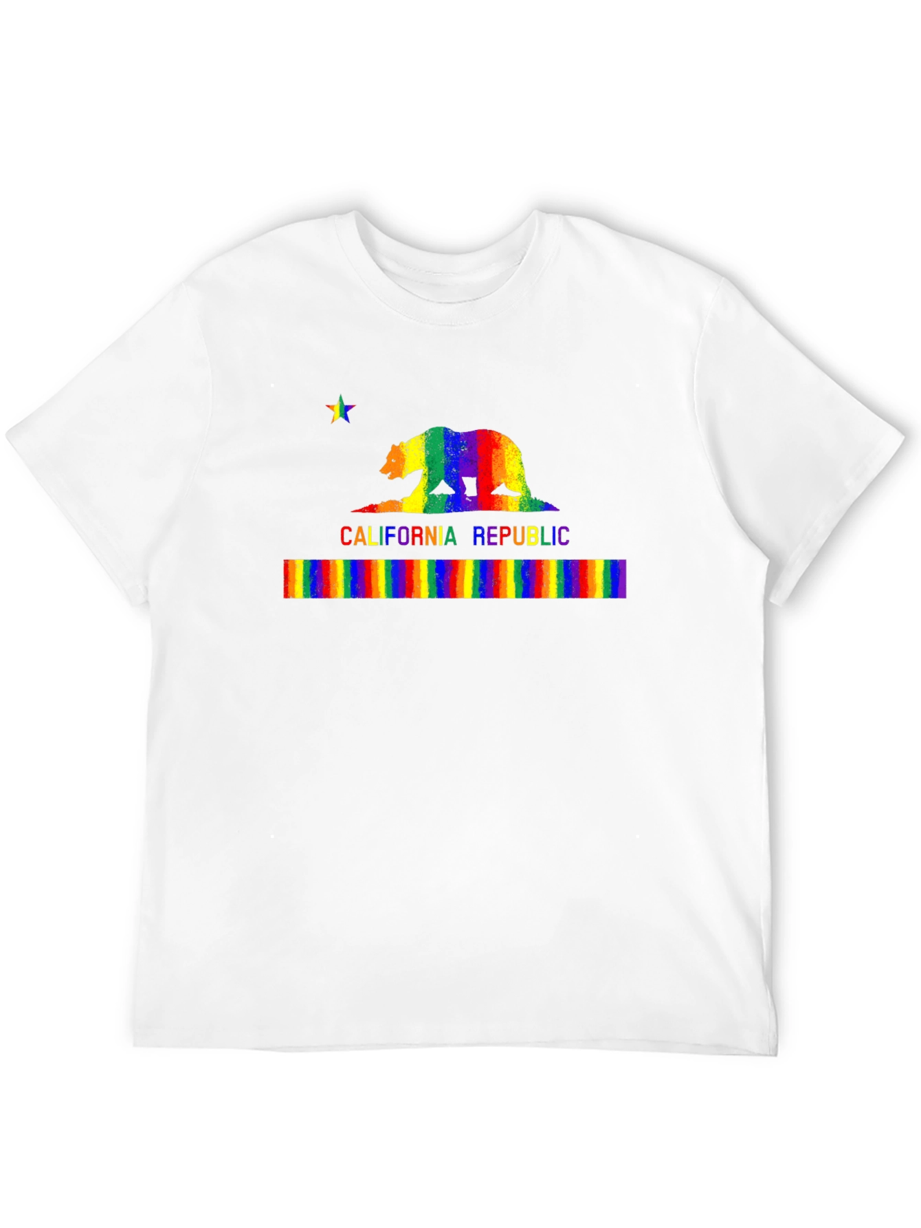 Rainbow California Republic Bear T-Shirt
