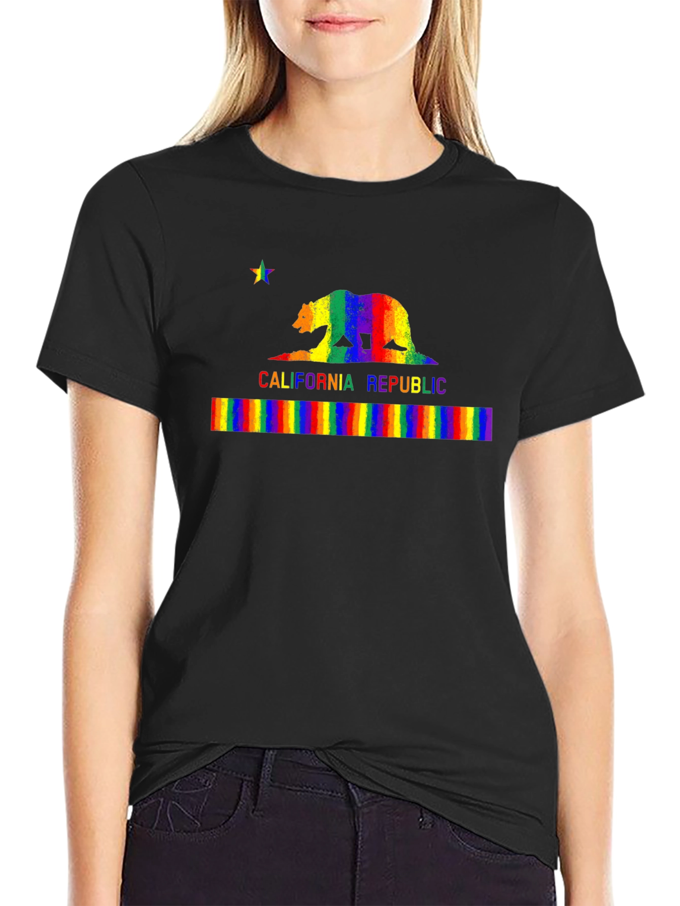 Rainbow California Republic Bear T-Shirt