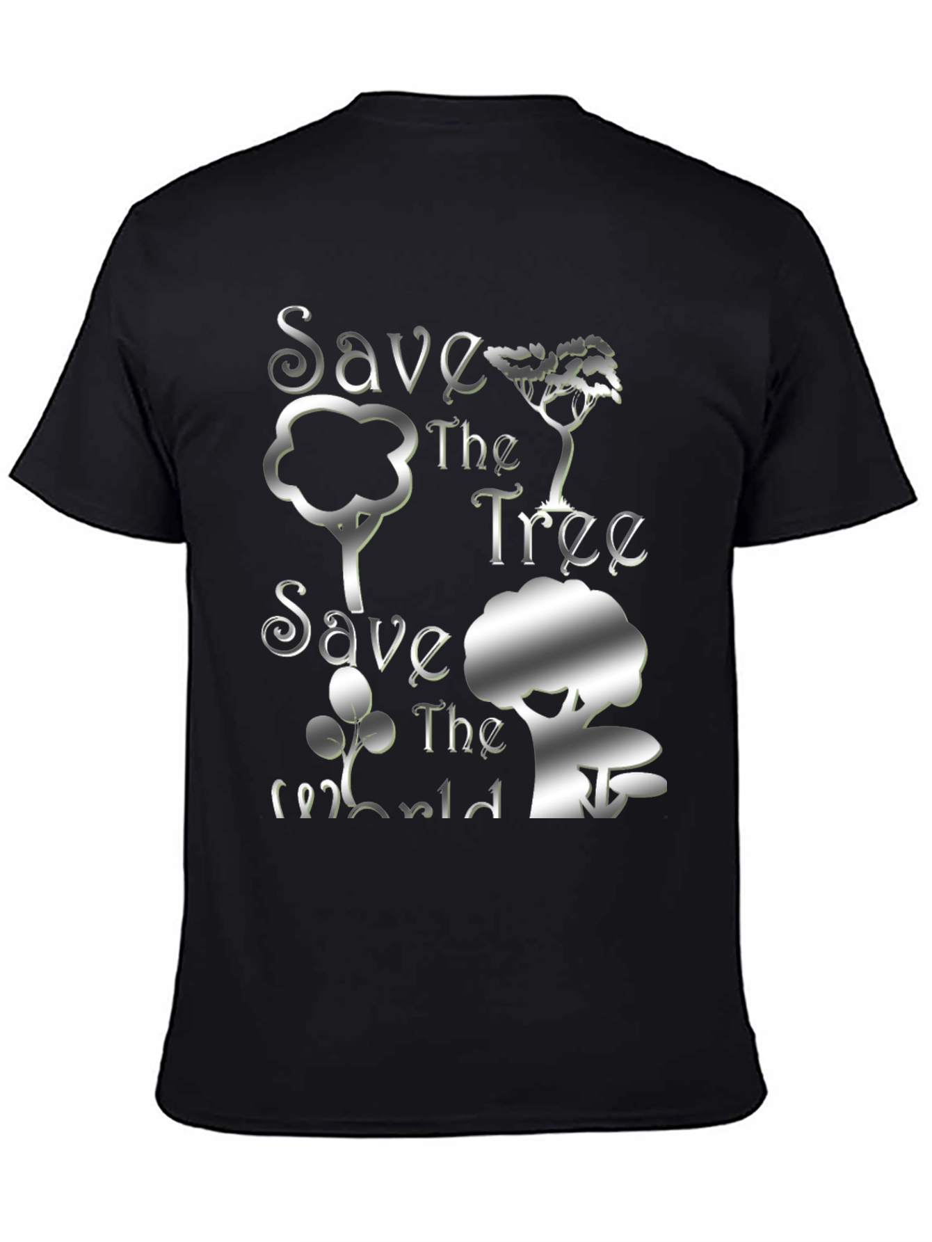 Eco-Friendly Save the Tree Black T-Shirt