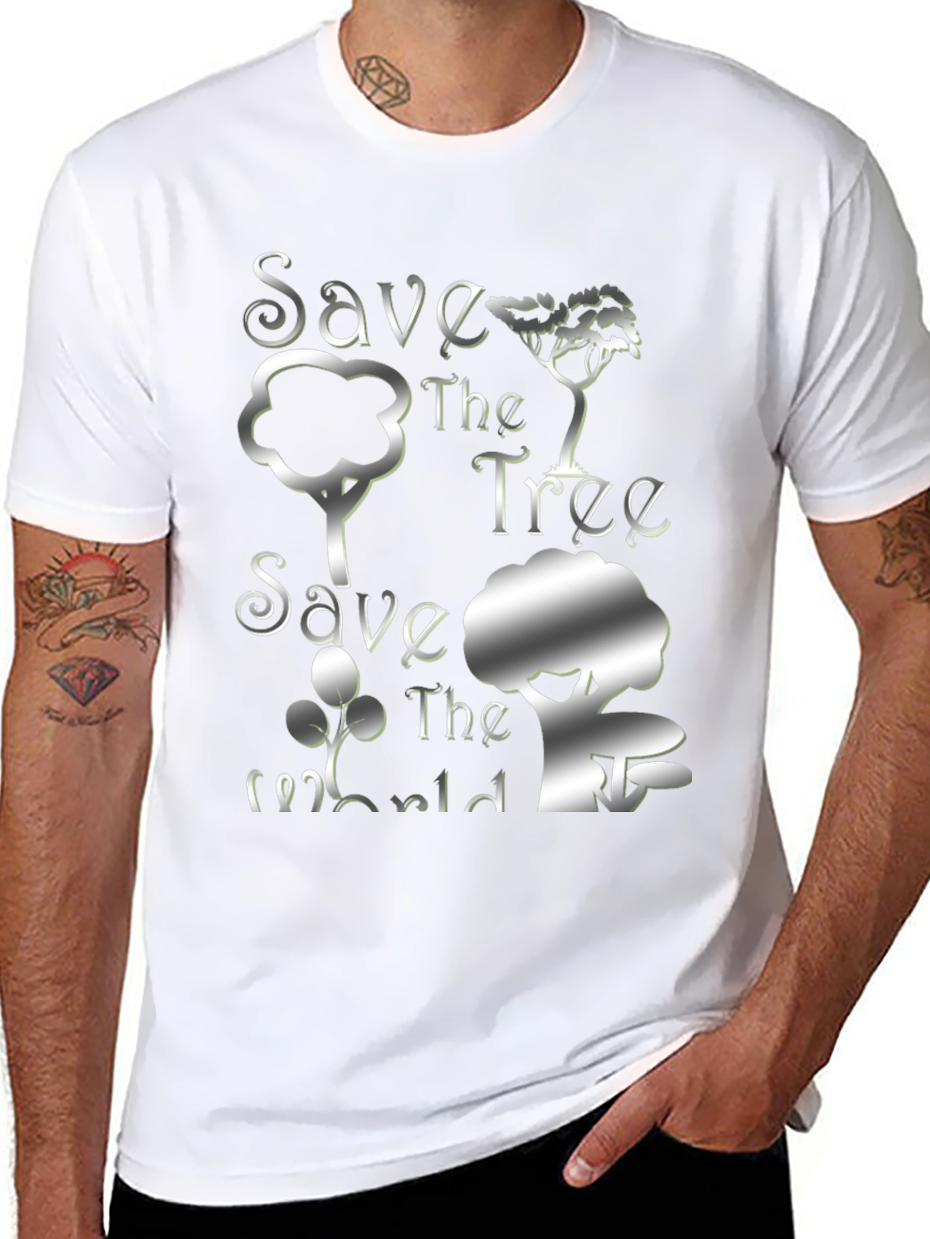 Eco-Friendly Save the Tree Black T-Shirt