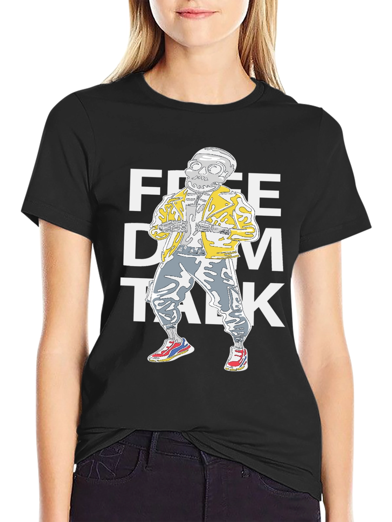 Freedom Talk Skeleton Graphic T-Shirt