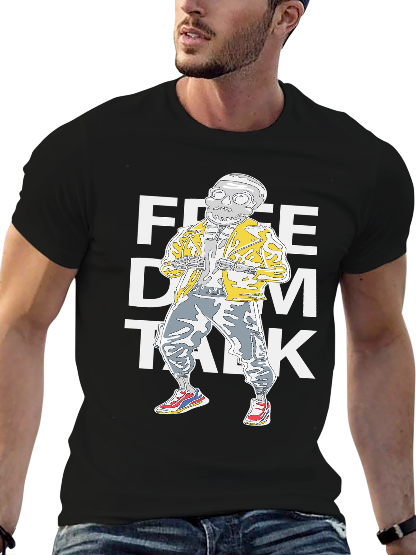Freedom Talk Skeleton Graphic T-Shirt