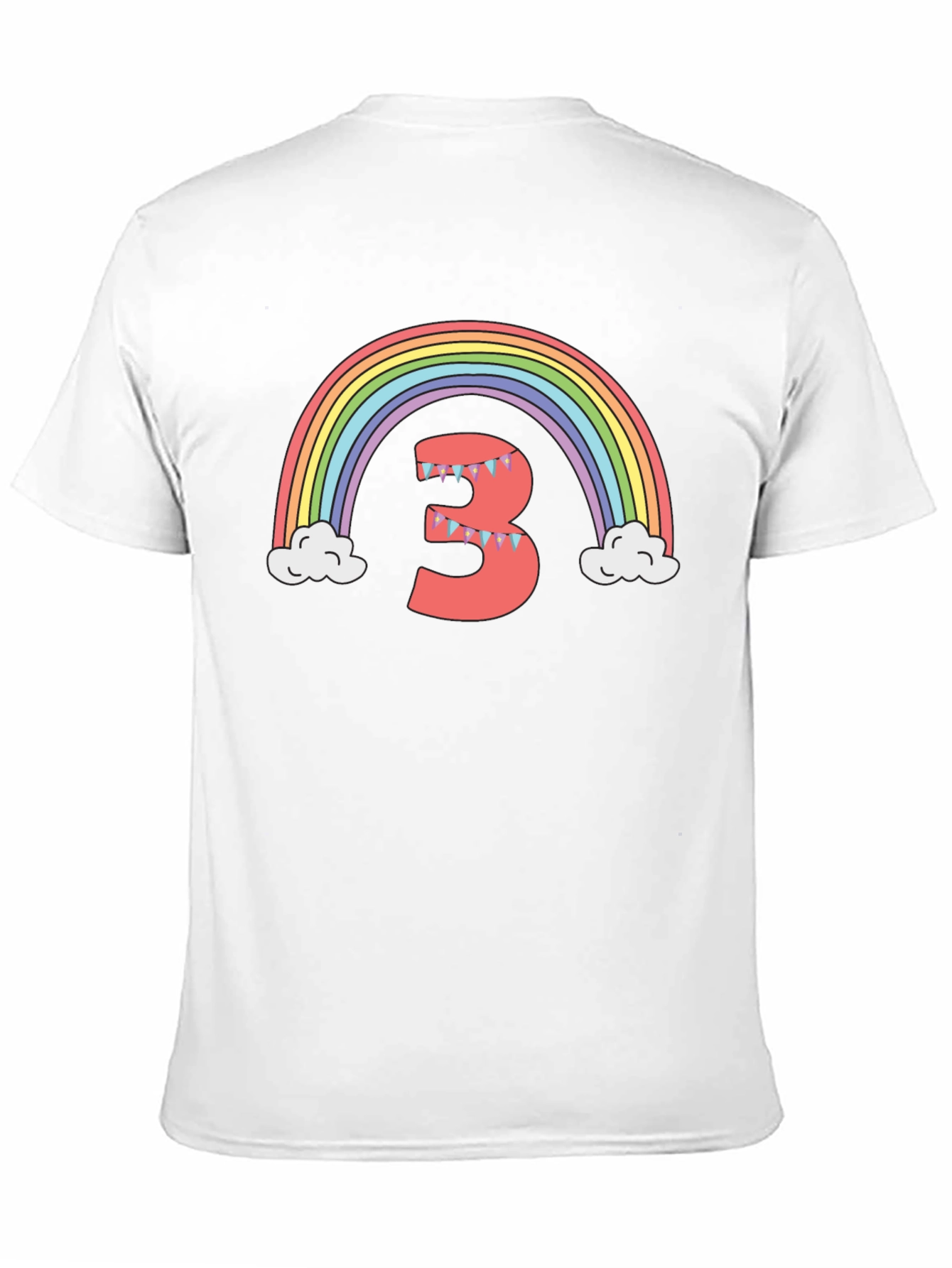 Rainbow Number 3 Birthday T-Shirt