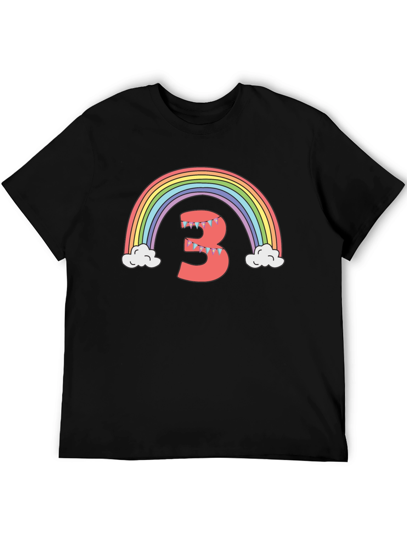 Rainbow Number 3 Birthday T-Shirt