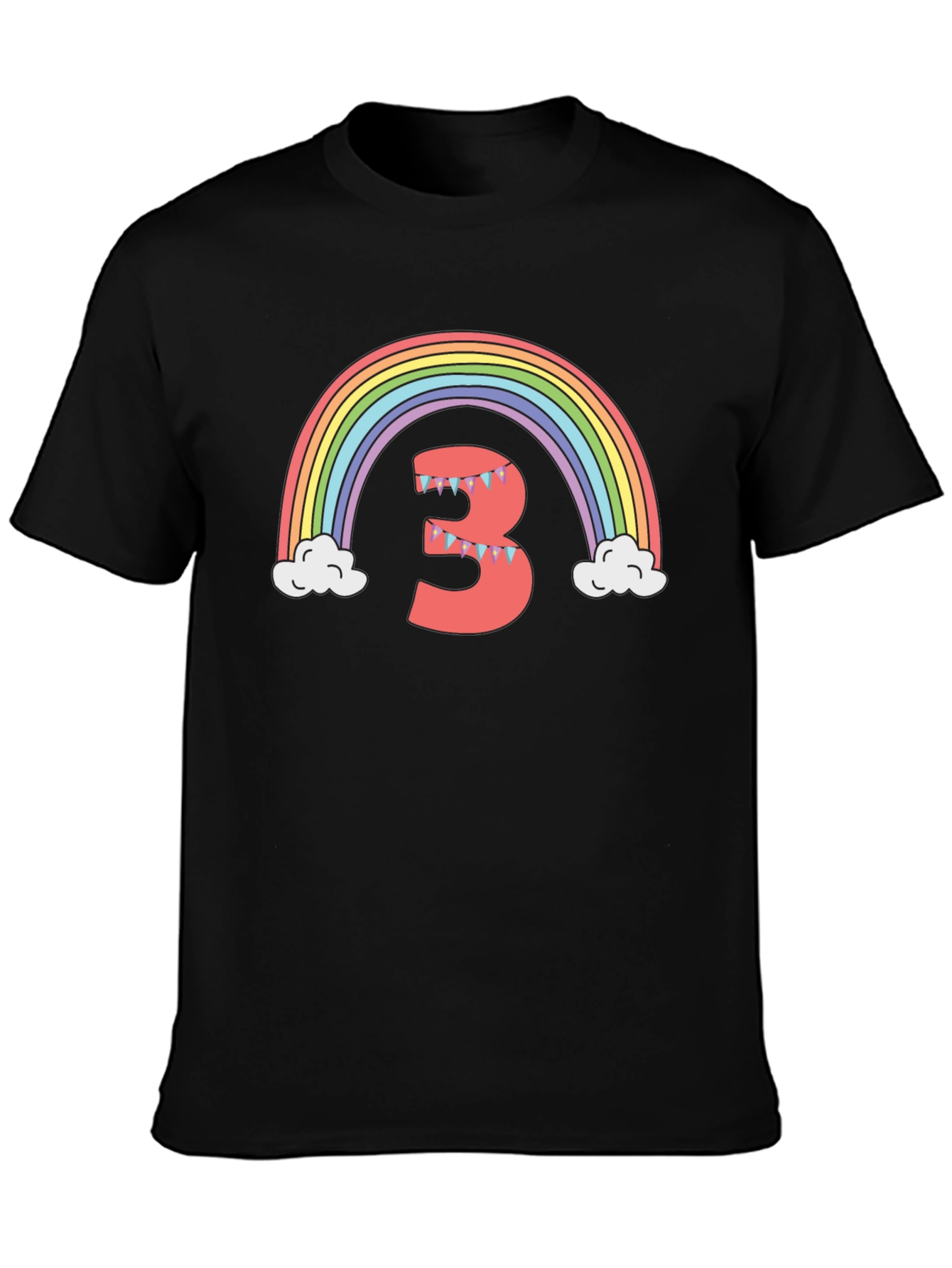 Rainbow Number 3 Birthday T-Shirt