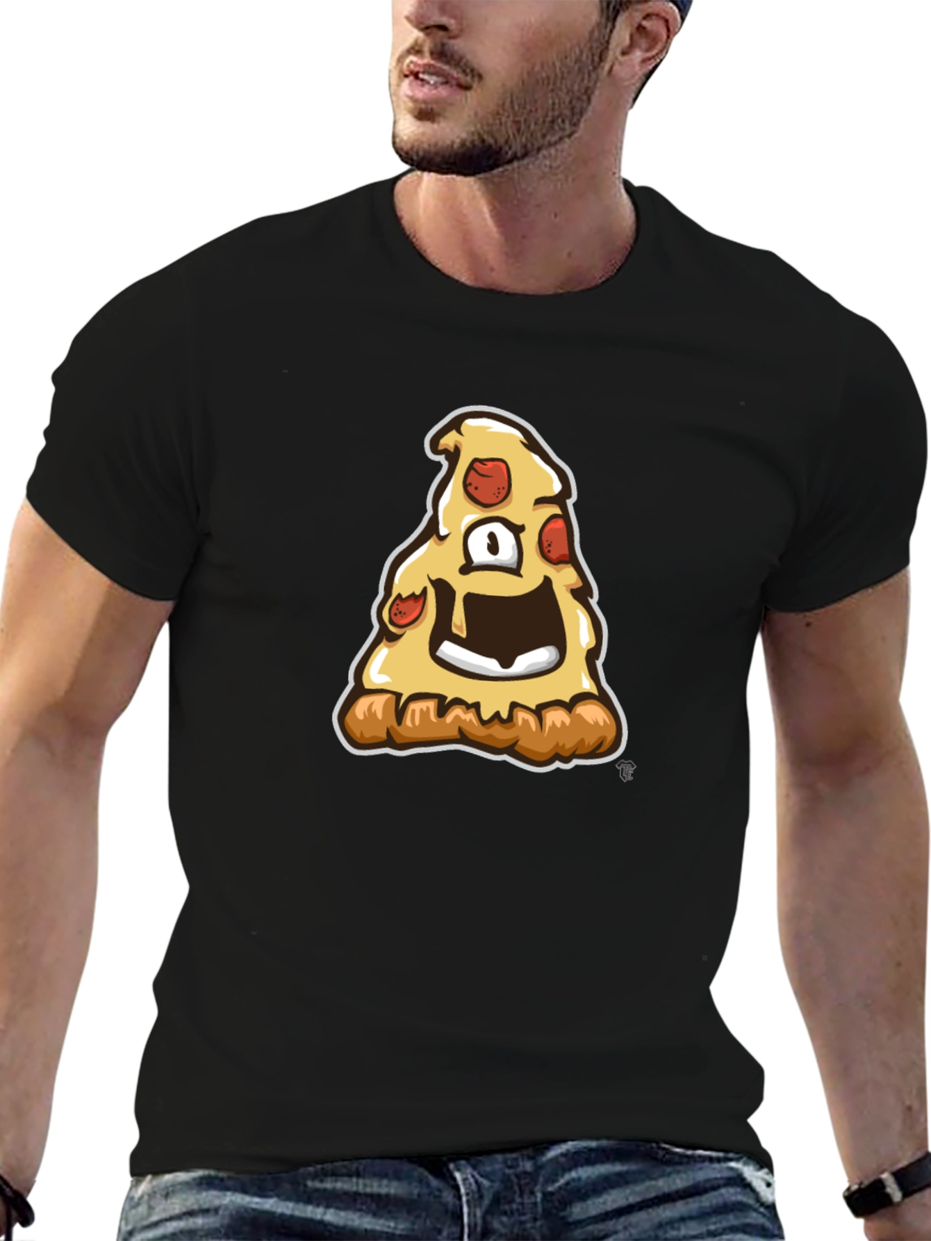 Pizza Monster Graphic Tee - Black