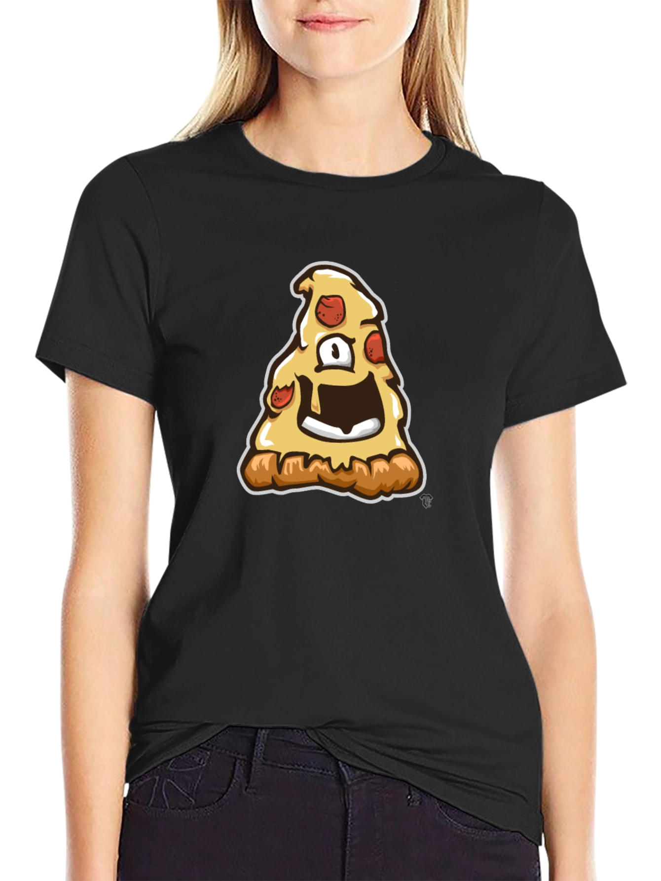 Pizza Monster Graphic Tee - Black