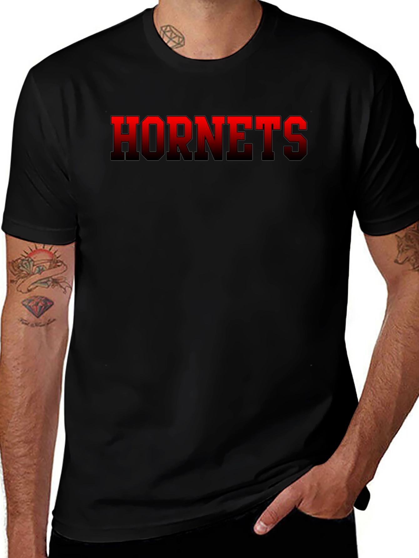 Hornets Graphic Tee - Black Cotton Blend