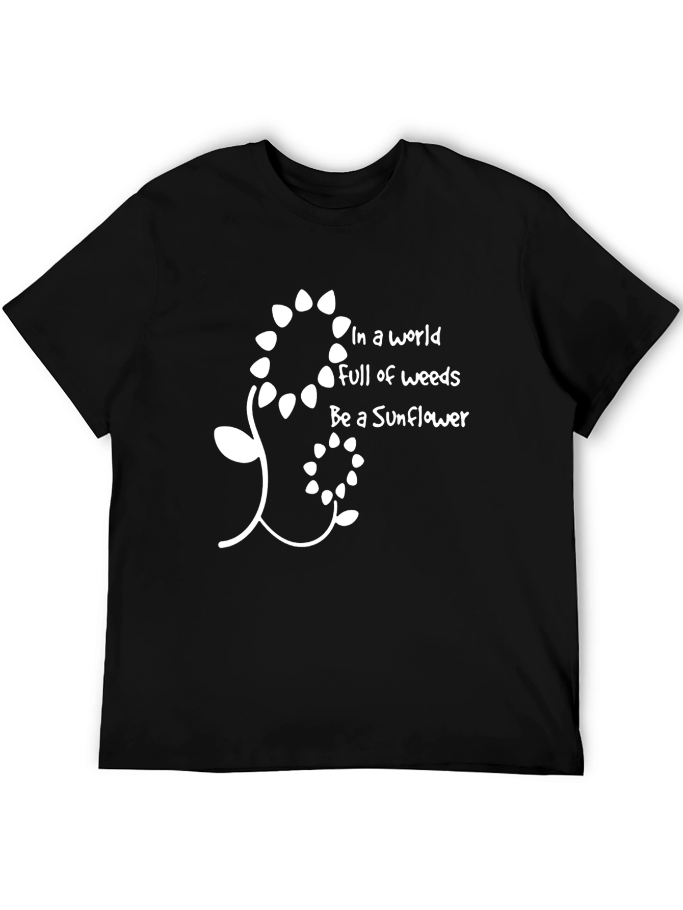 Be A Sunflower Graphic Tee - Trendy Black T-Shirt