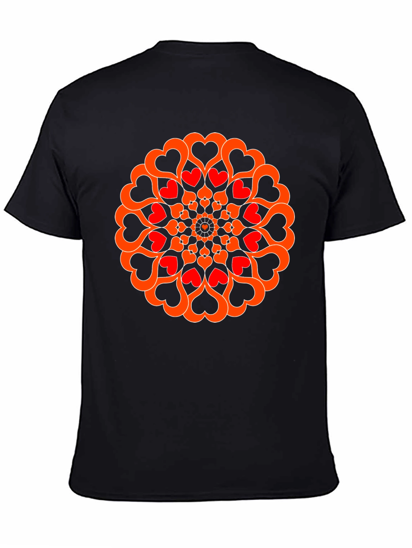 Heart Mandala Graphic Tee - Black
