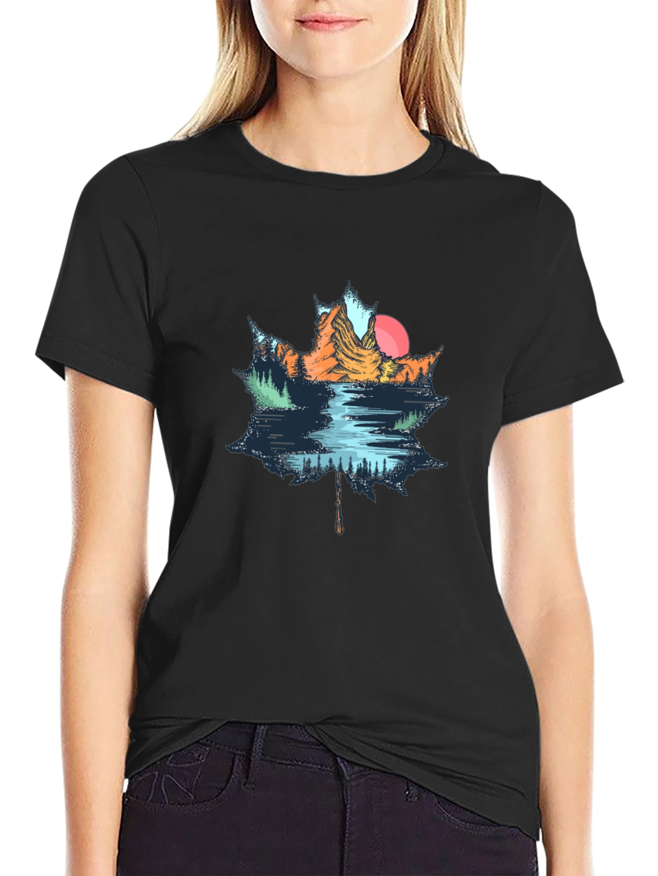 Maple Leaf Nature Graphic T-Shirt