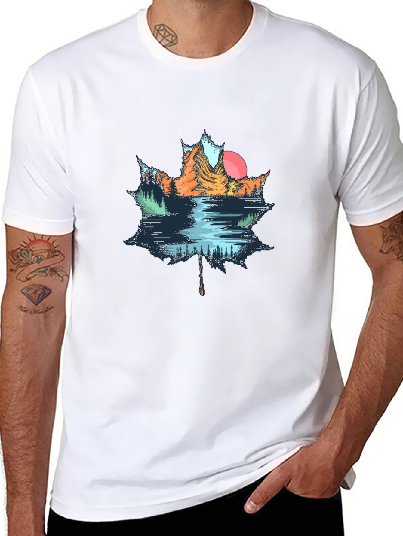 Maple Leaf Nature Graphic T-Shirt