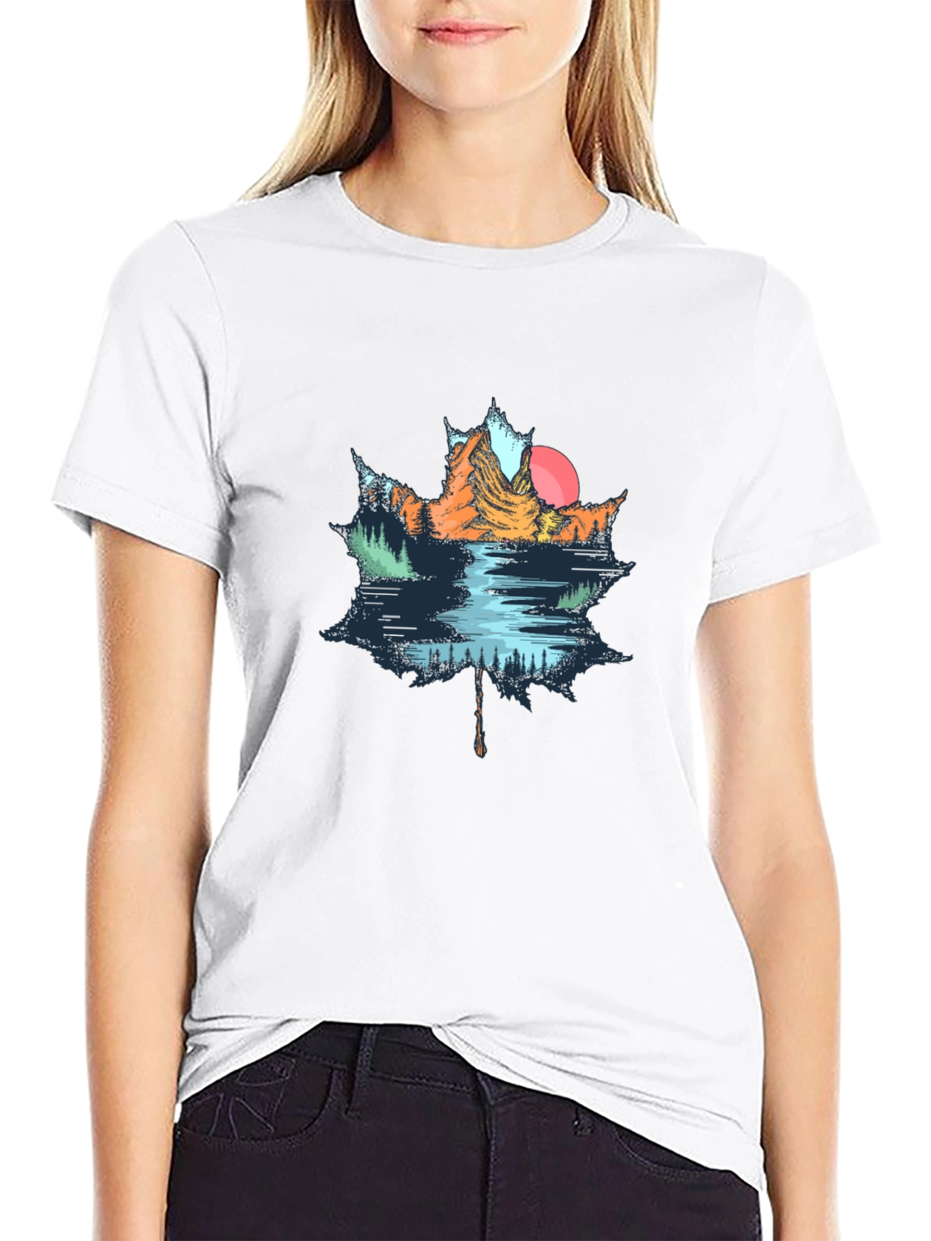 Maple Leaf Nature Graphic T-Shirt