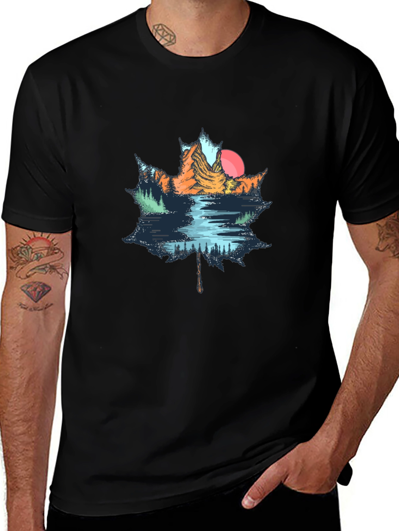 Maple Leaf Nature Graphic T-Shirt