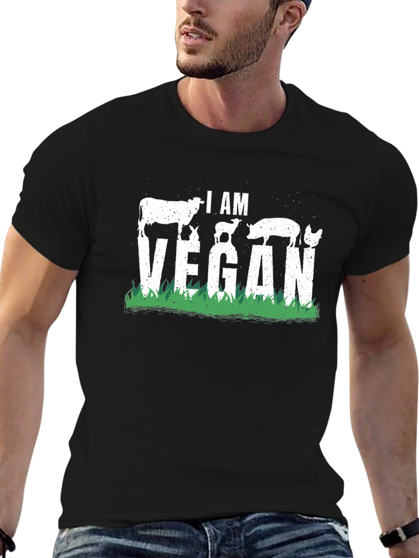 I Am Vegan Animal Silhouette T-Shirt