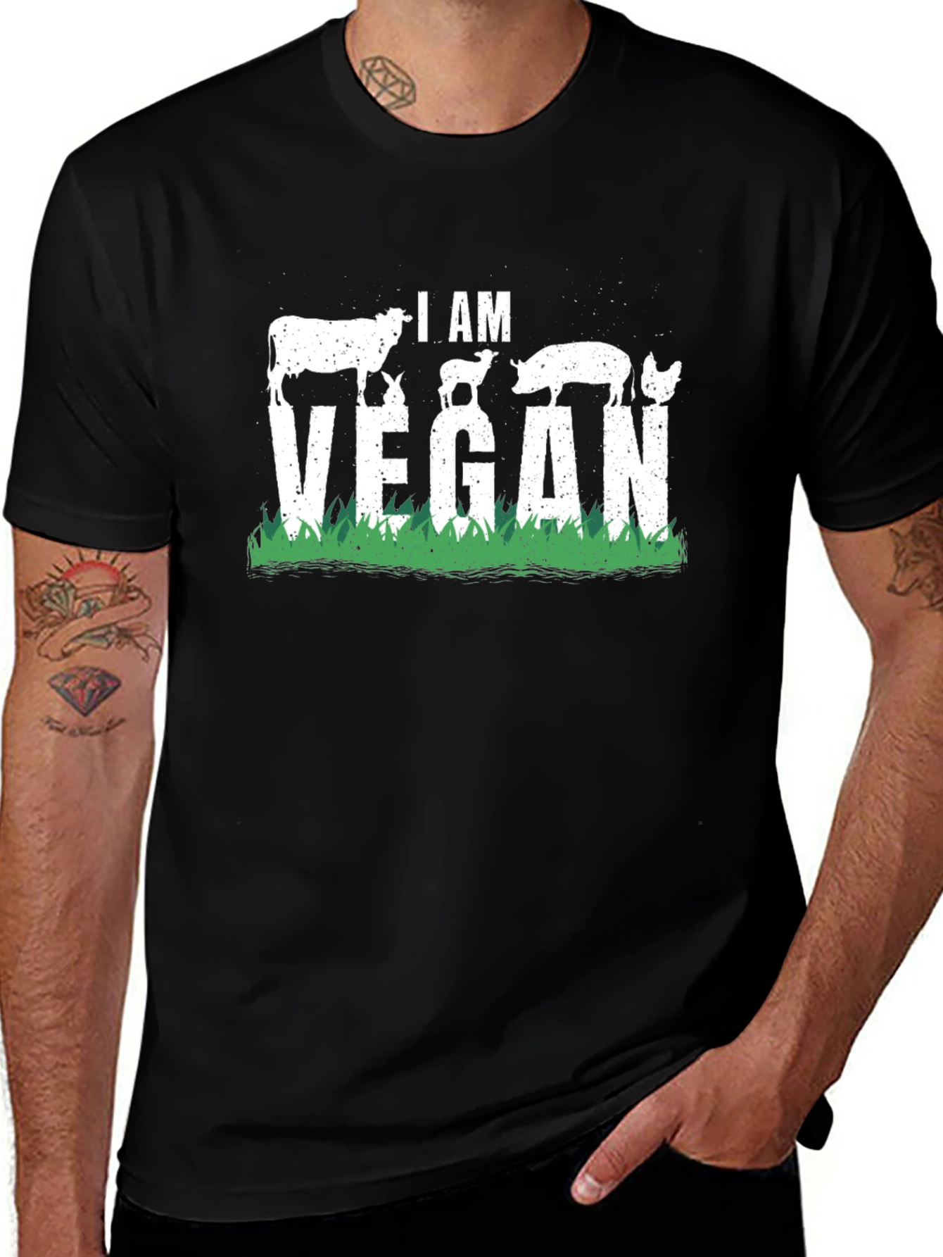 I Am Vegan Animal Silhouette T-Shirt