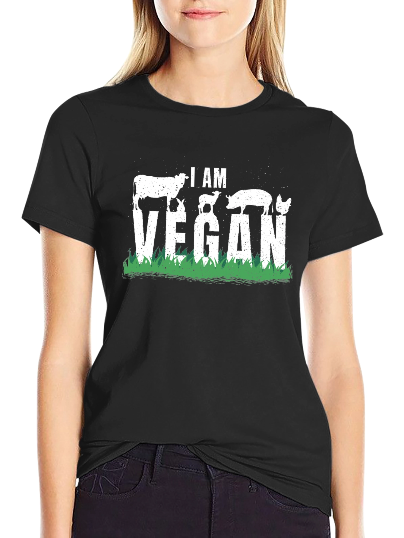I Am Vegan Animal Silhouette T-Shirt