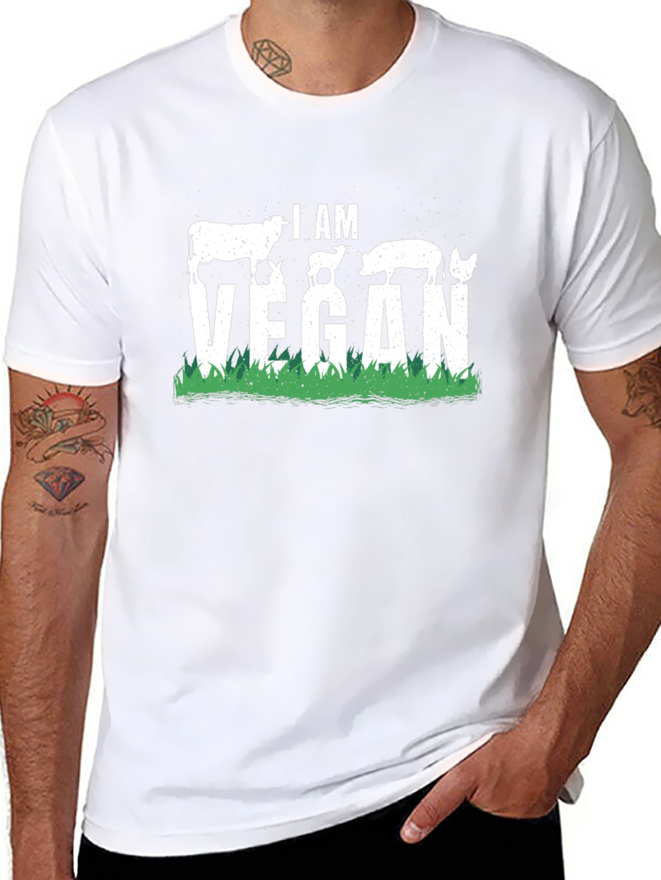 I Am Vegan Animal Silhouette T-Shirt