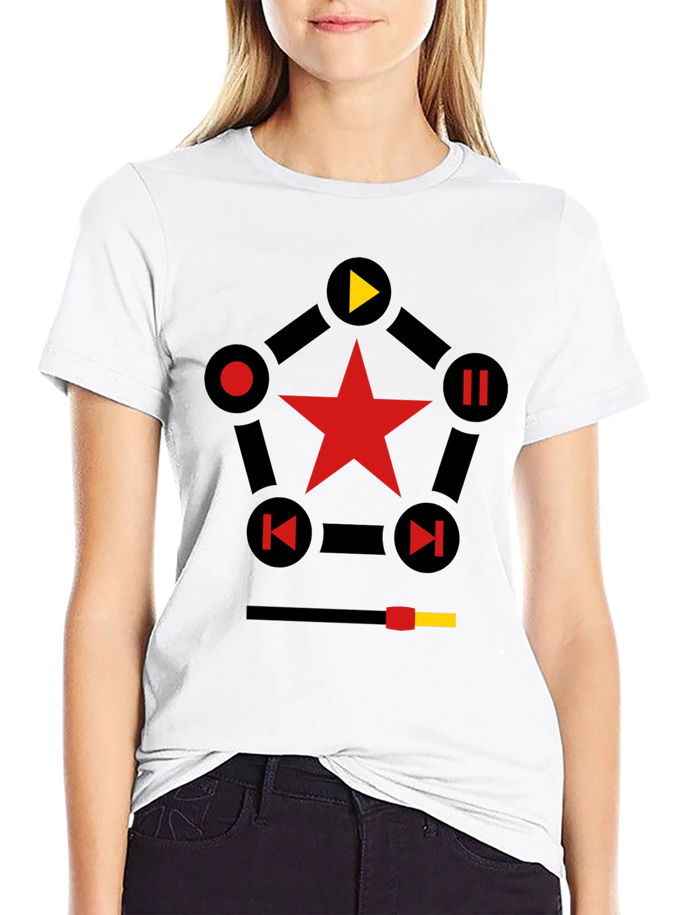 Star Media Player T-Shirt - Black
