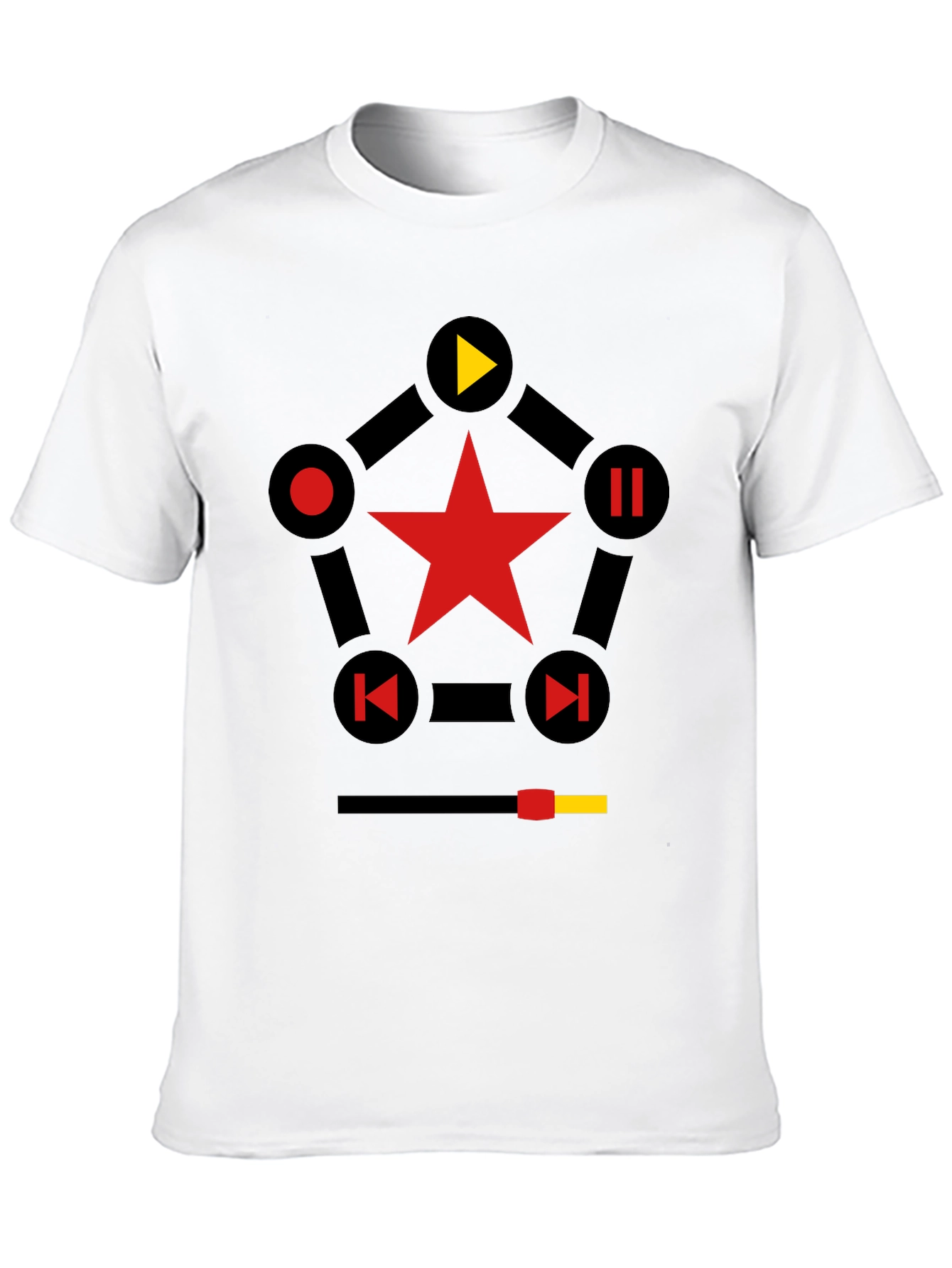 Star Media Player T-Shirt - Black