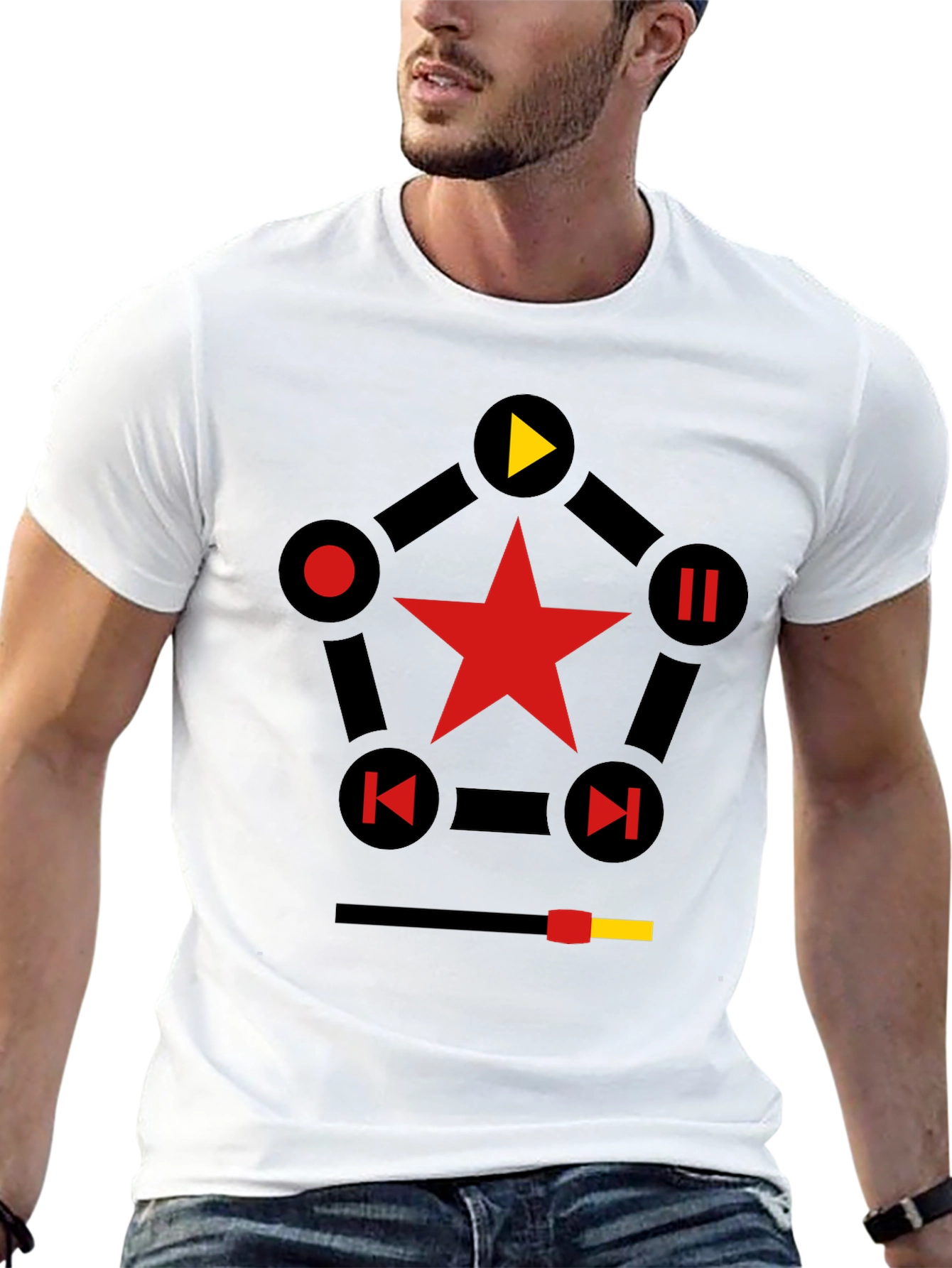 Star Media Player T-Shirt - Black