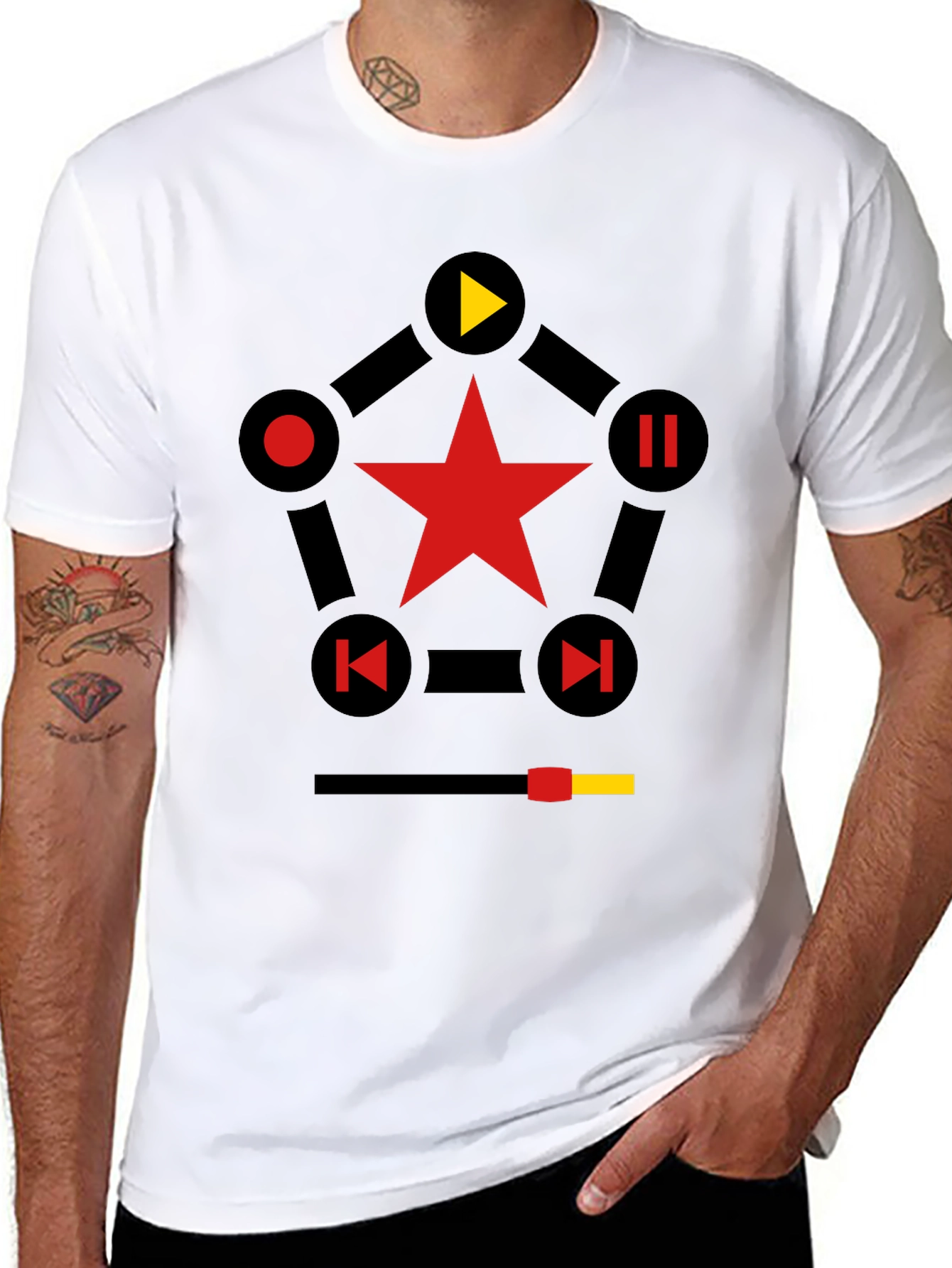 Star Media Player T-Shirt - Black