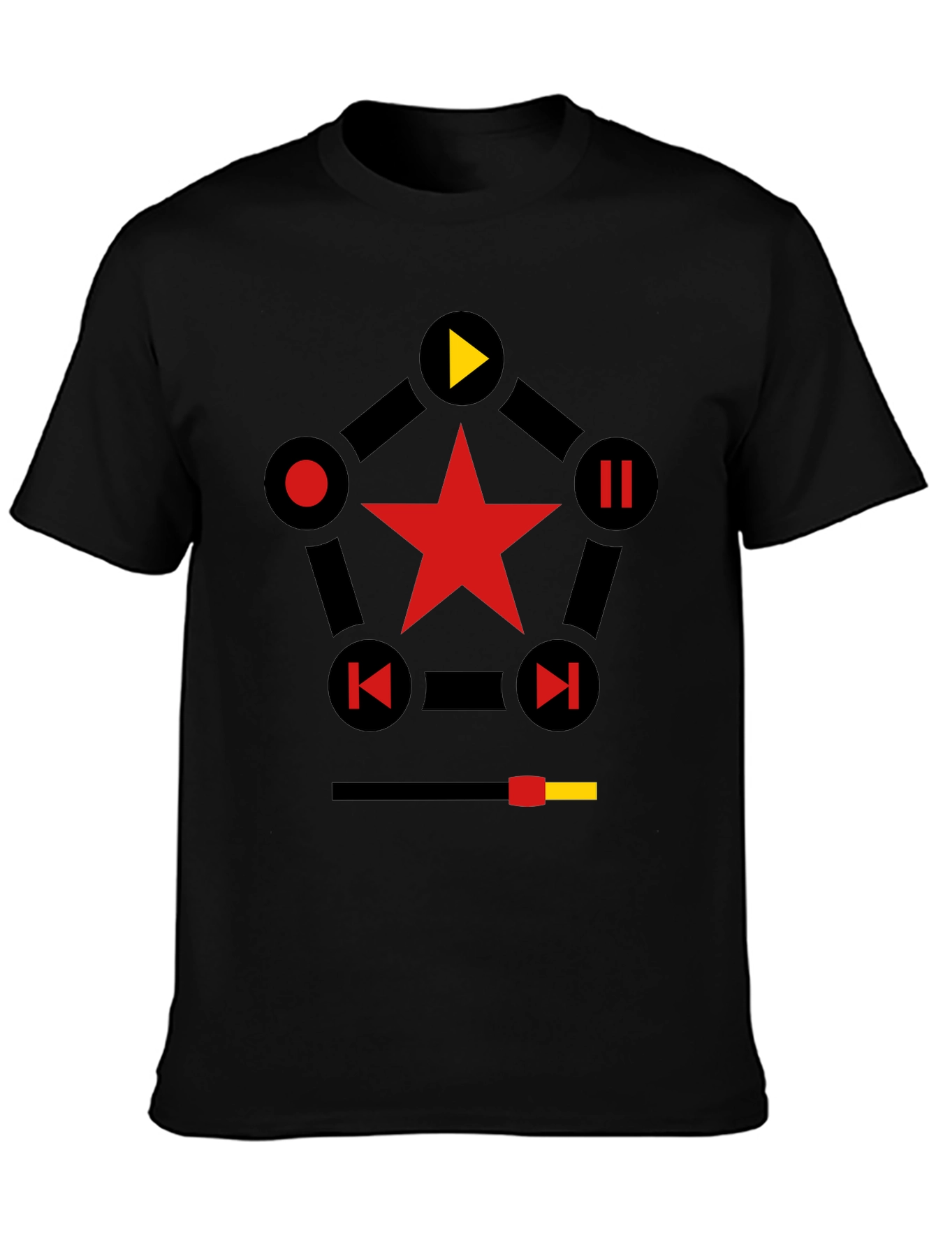 Star Media Player T-Shirt - Black