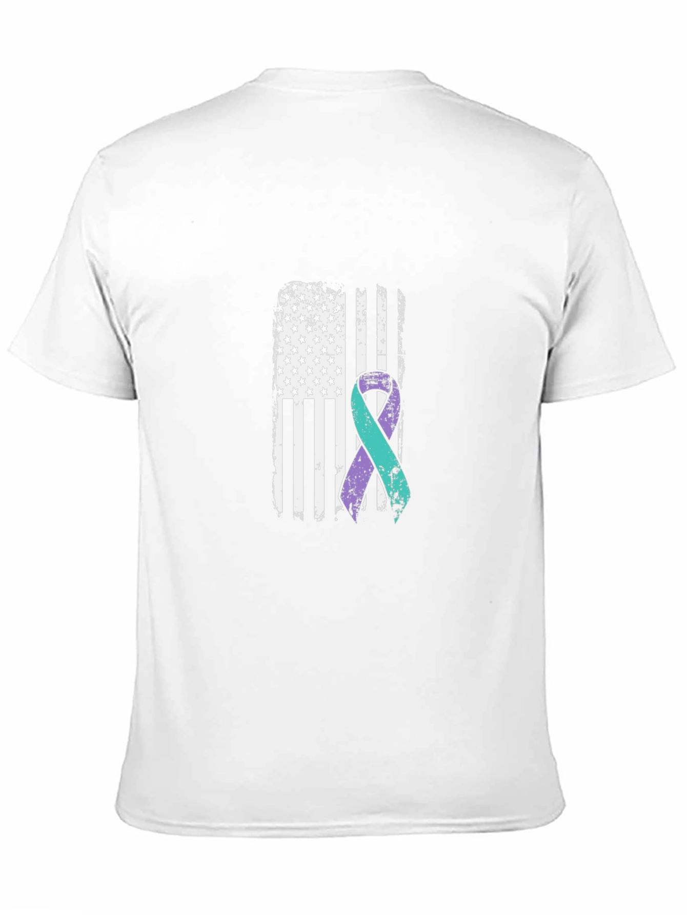 Awareness Ribbon American Flag Graphic T-Shirt