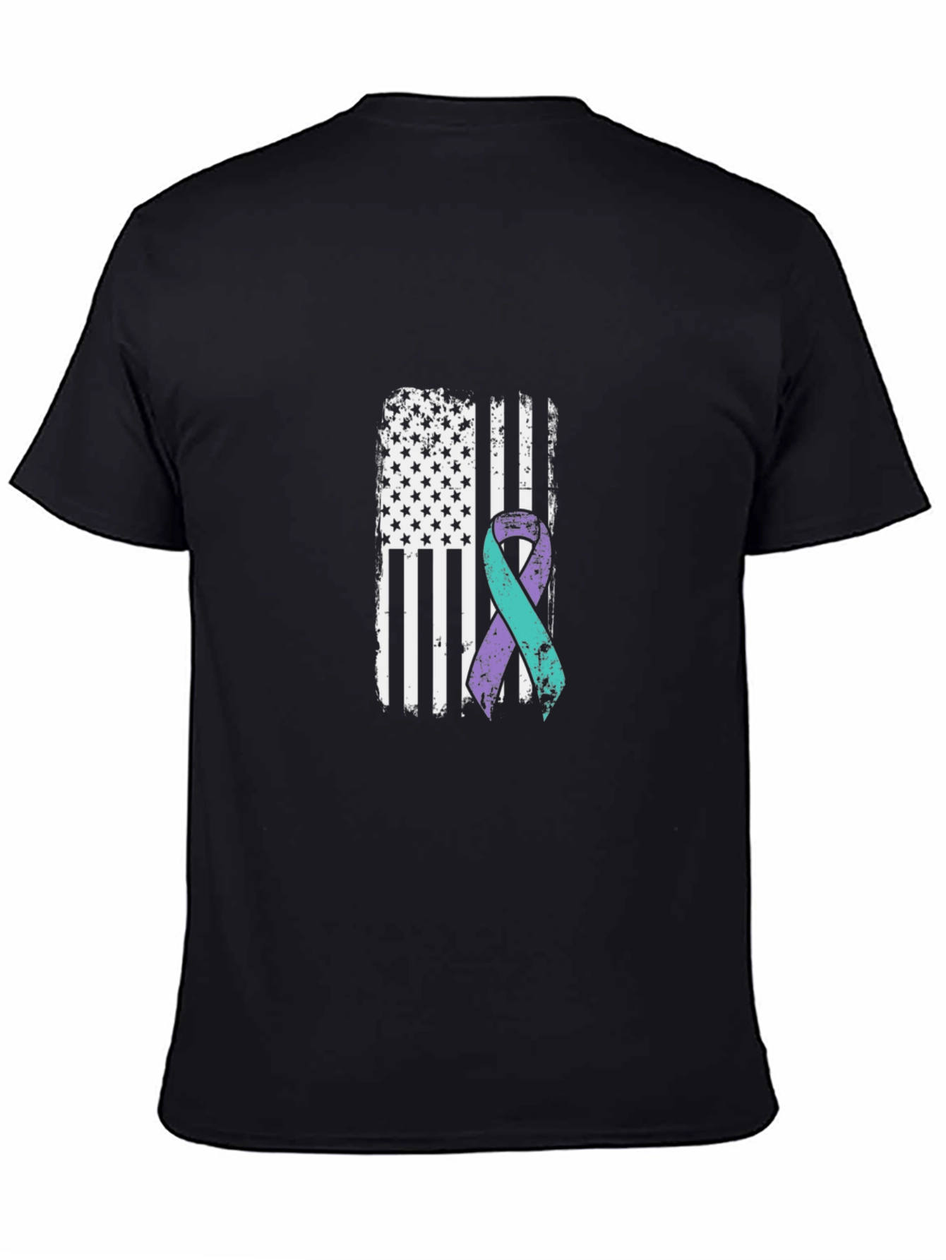 Awareness Ribbon American Flag Graphic T-Shirt