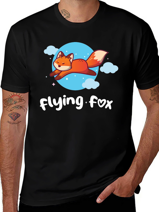 Flying Fox Graphic Tee - Cartoon Animal T-Shirt