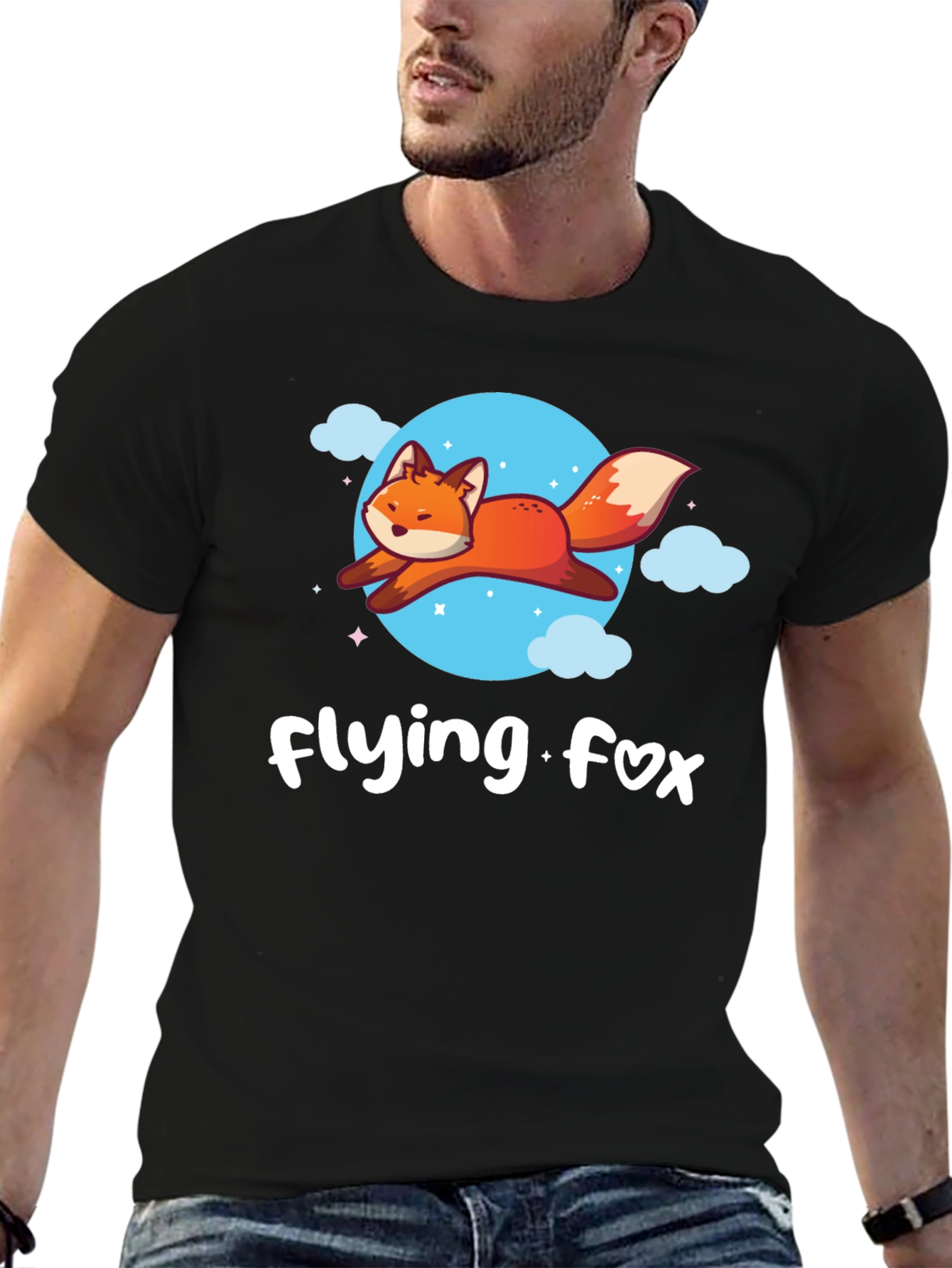 Flying Fox Graphic Tee - Cartoon Animal T-Shirt