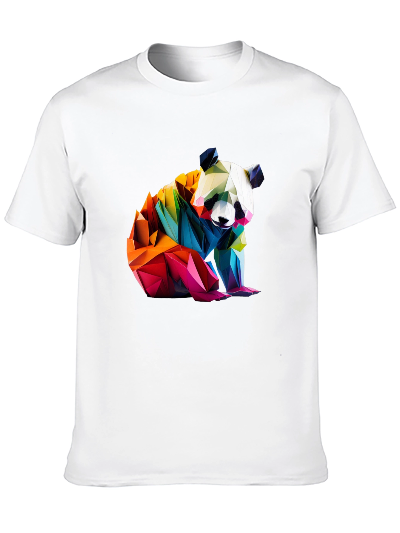Geometric Panda Graphic Tee - Modern Art Shirt