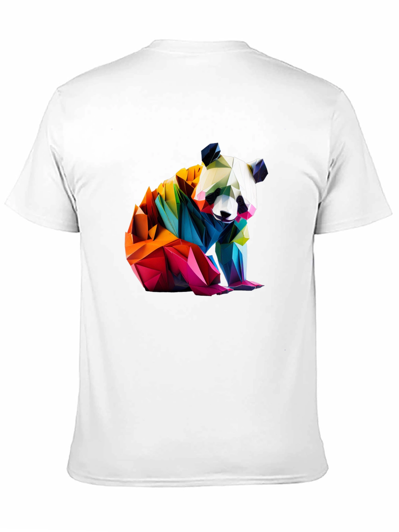 Geometric Panda Graphic Tee - Modern Art Shirt