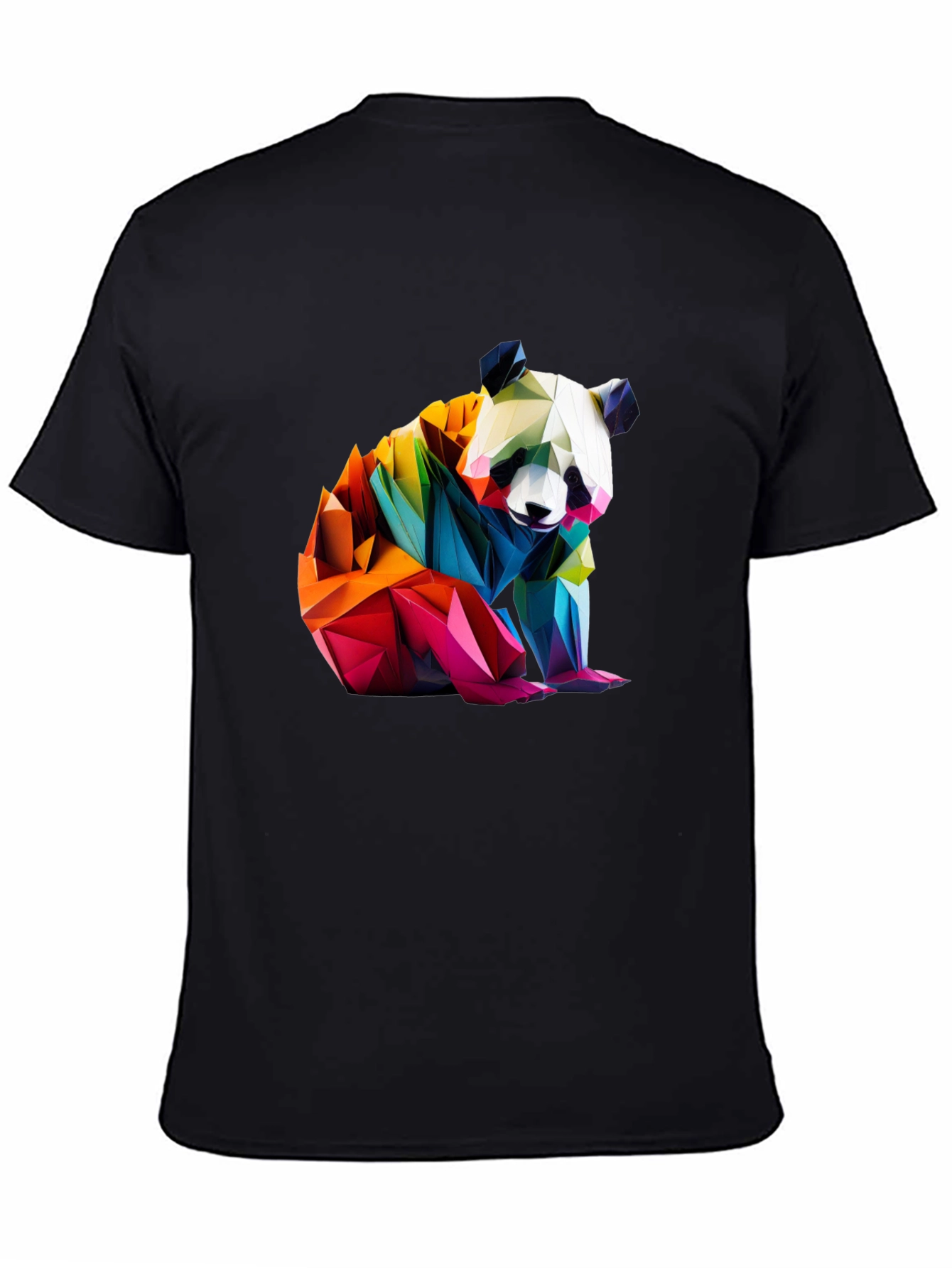 Geometric Panda Graphic Tee - Modern Art Shirt